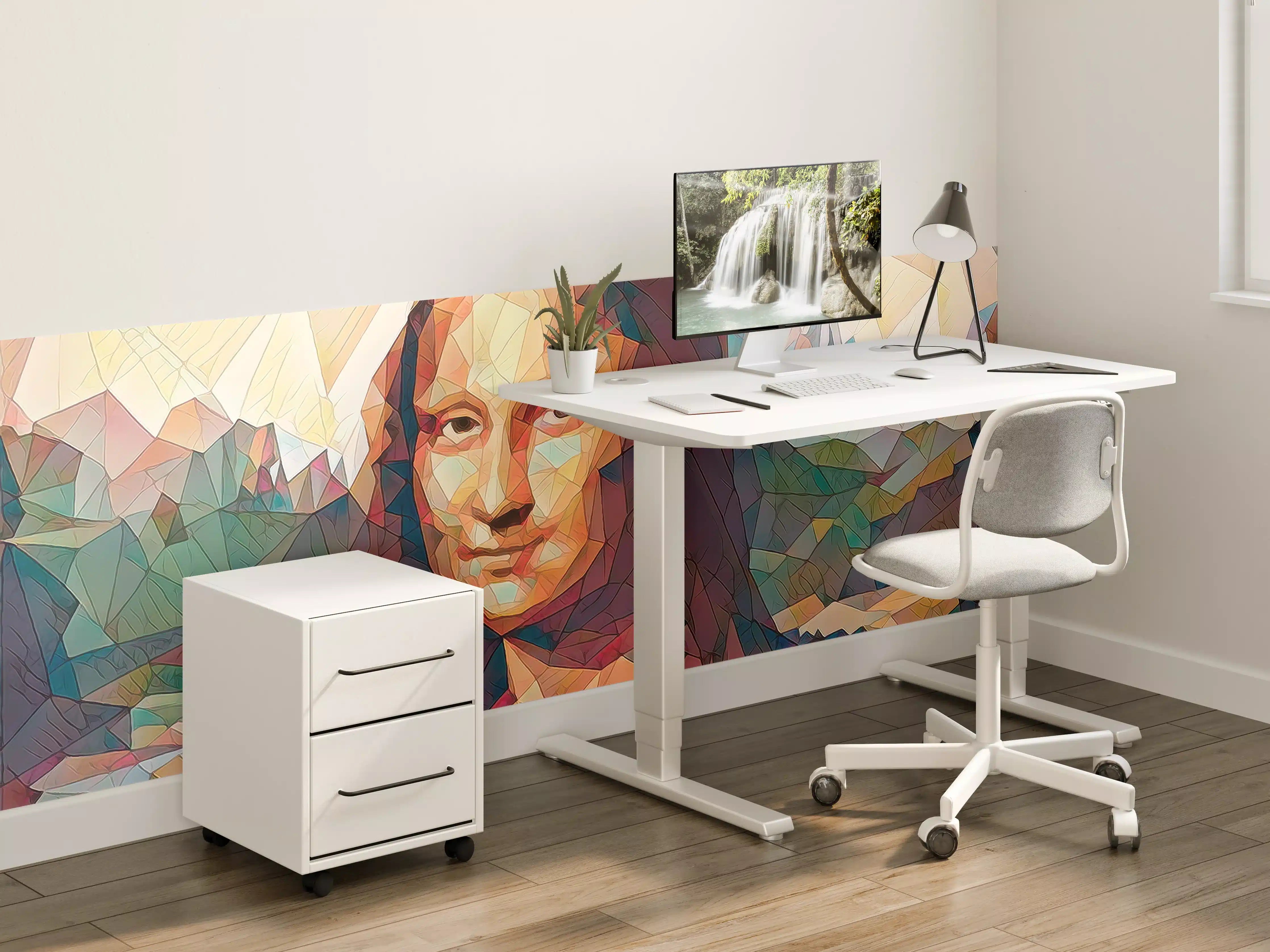 Kinderzimmer Wandgestaltung - Mona Lisa in moderner Geometrie