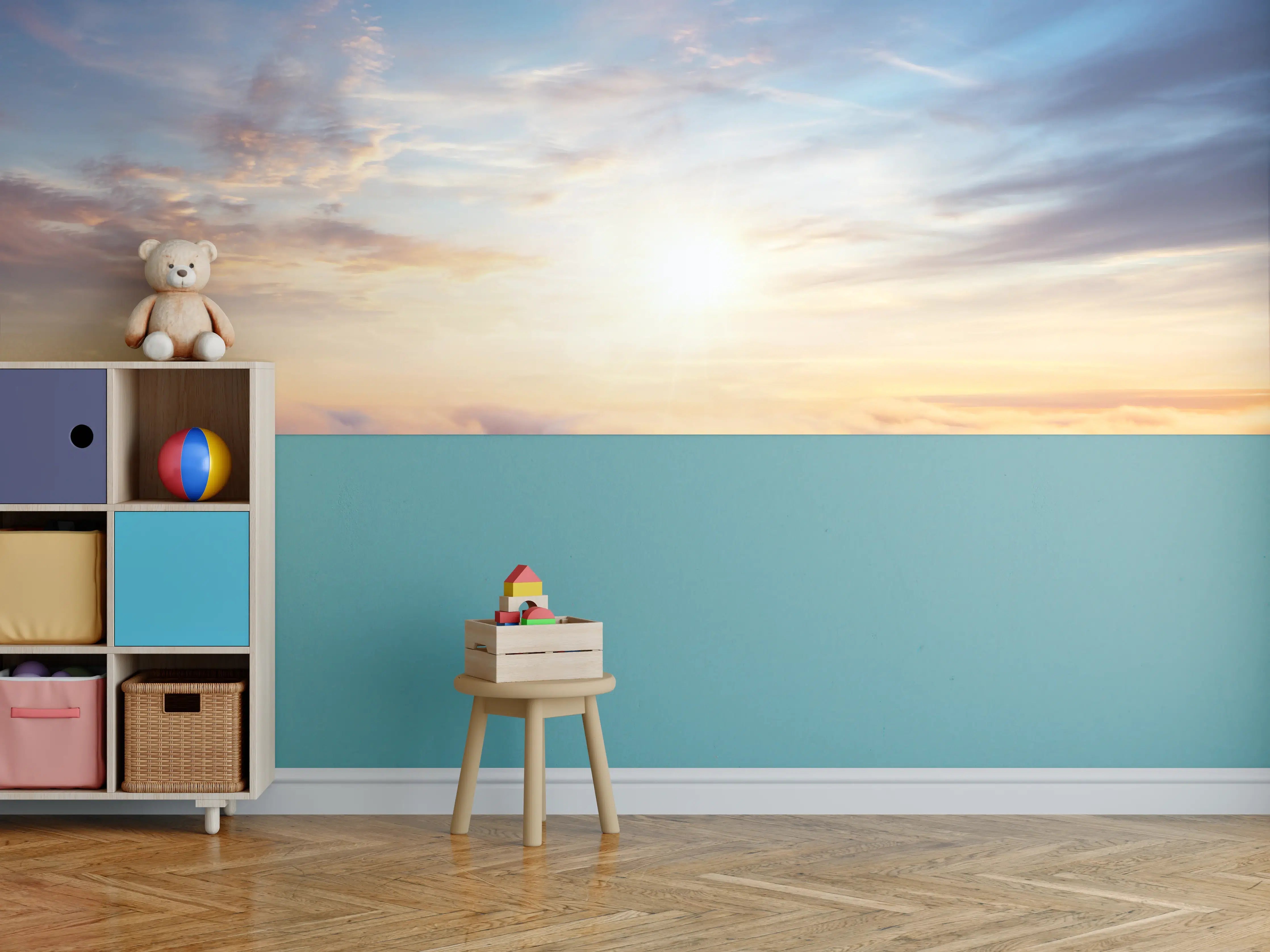 Kinderzimmer Wandgestaltung - Morgendämmerung Wolken Himmel