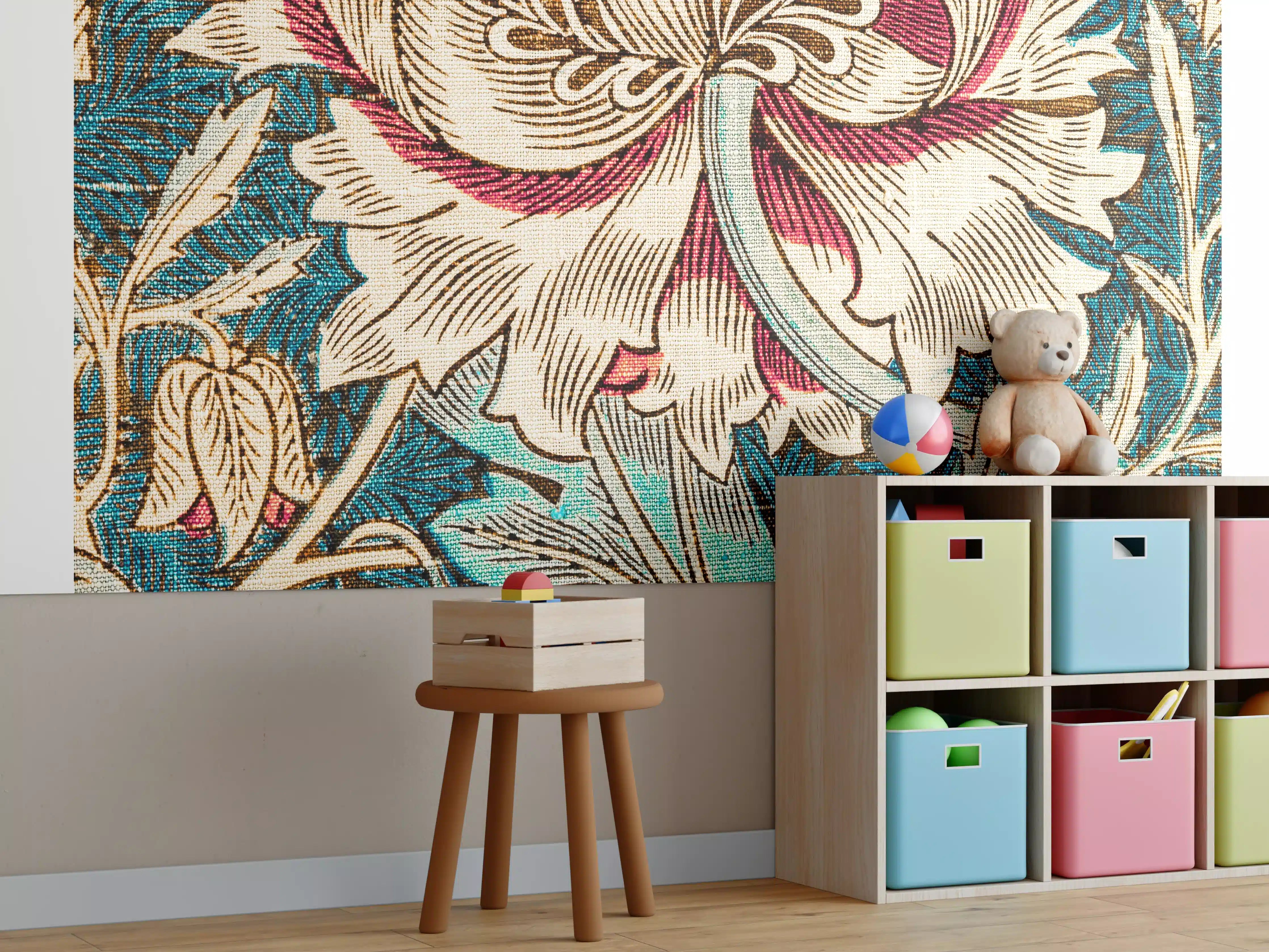 Kinderzimmer Wandgestaltung - Mosaik Gemälde "Honeysuckle"