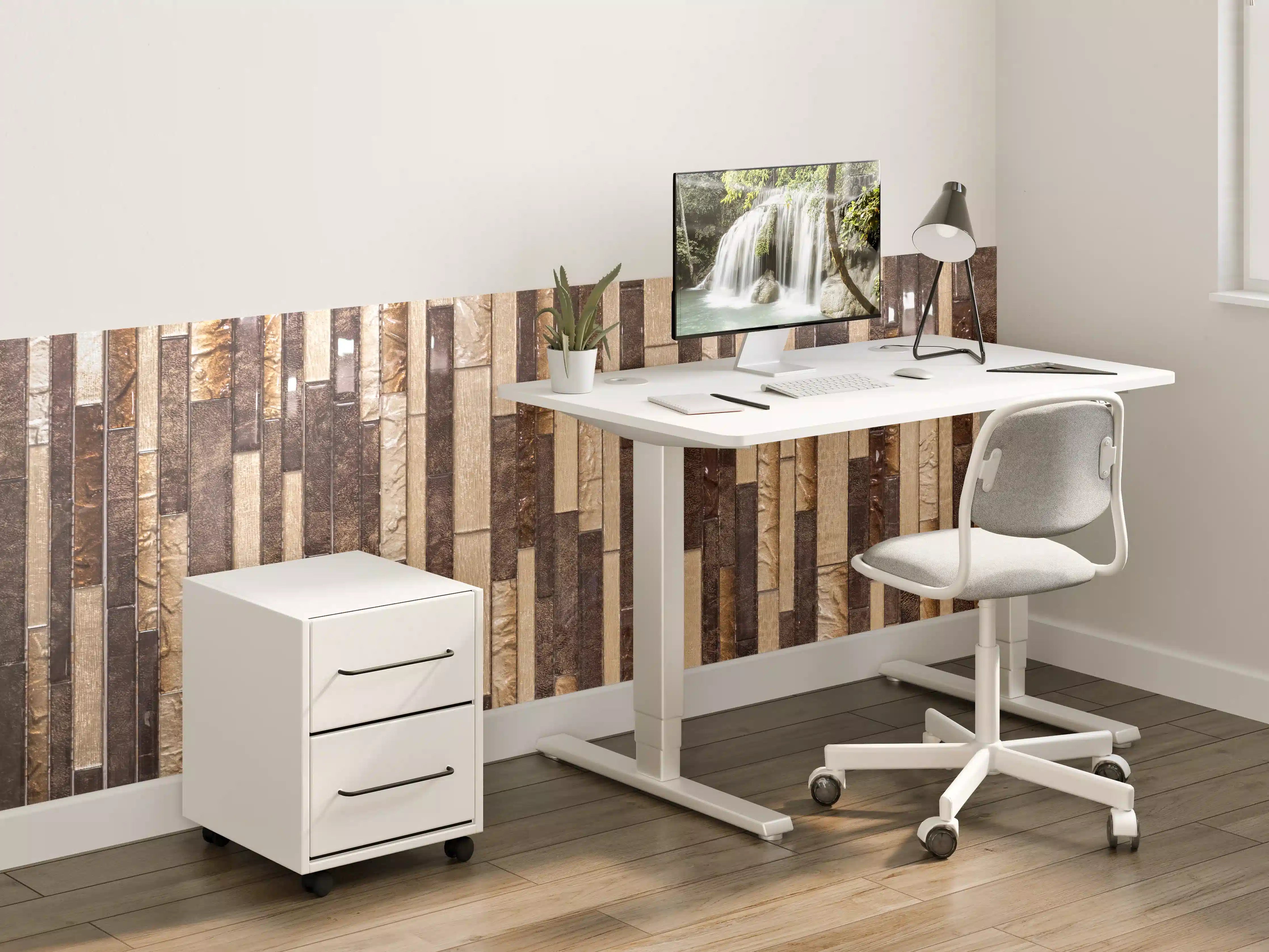 Kinderzimmer Wandgestaltung - Mosaik Holzoptik Braun Beige