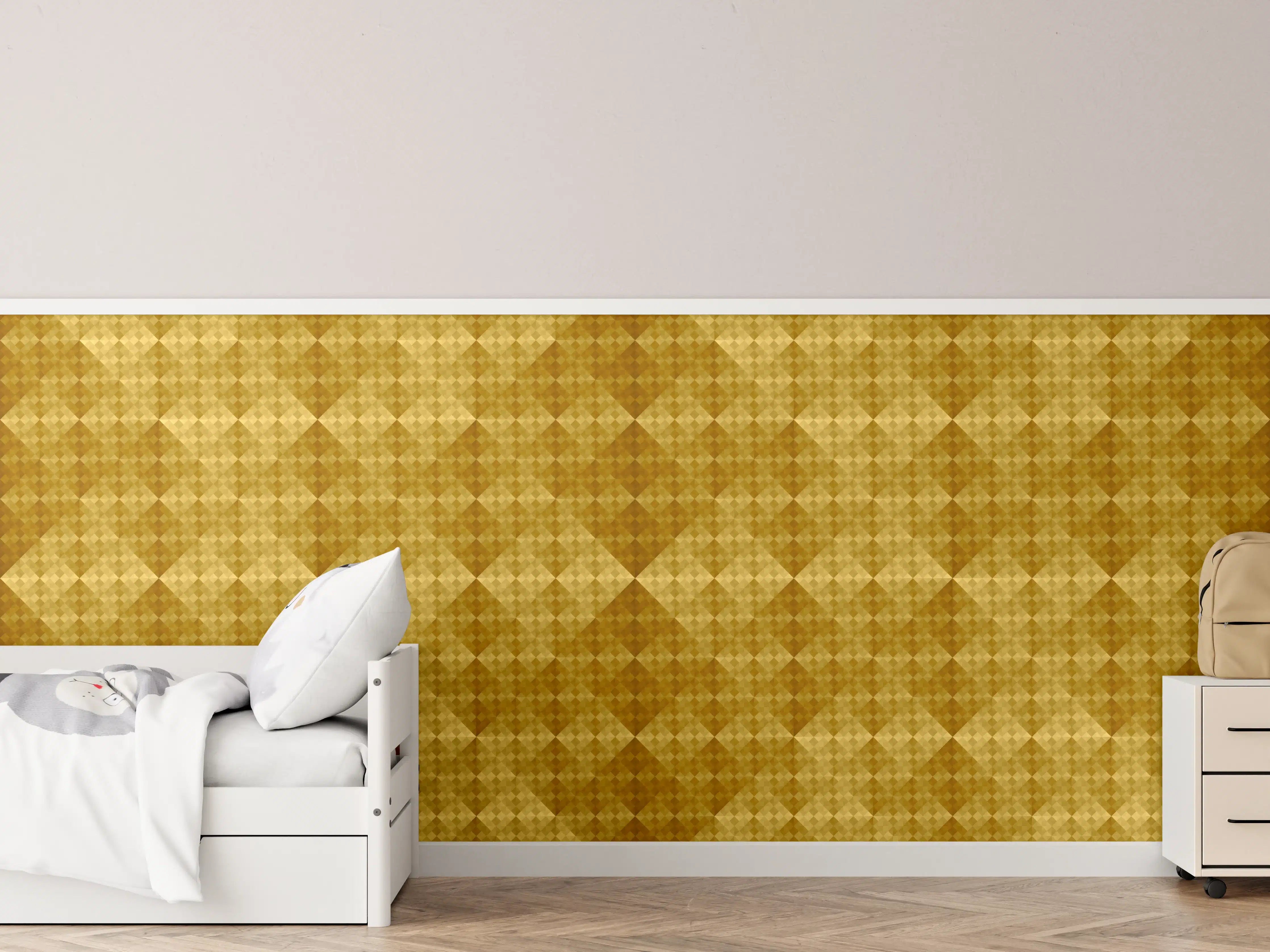 Kinderzimmer Wandgestaltung - Mosaik Motiv - Goldfolie