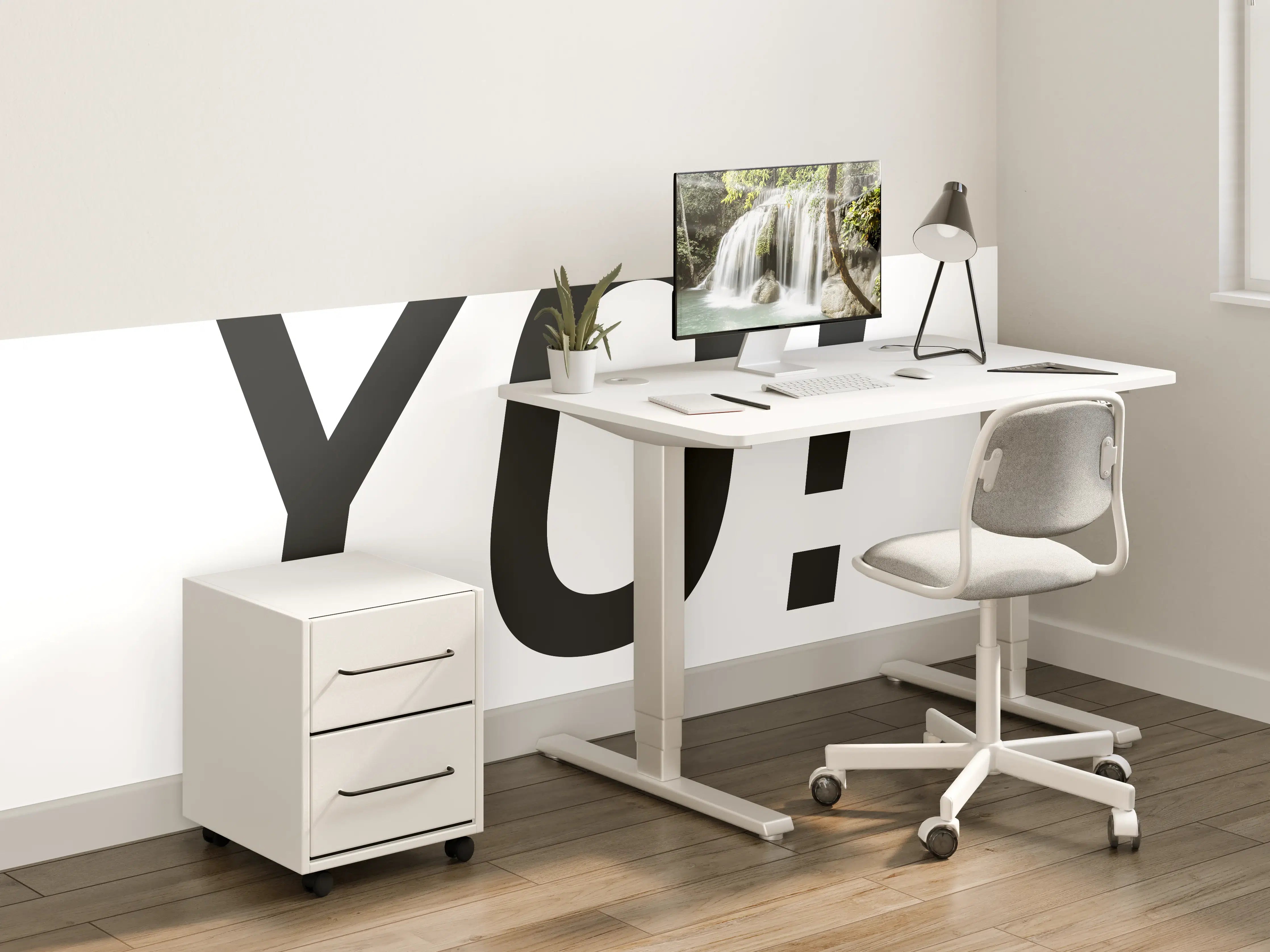 Kinderzimmer Wandgestaltung - Motivational 'YO!' Schwarz-Weiß-Design