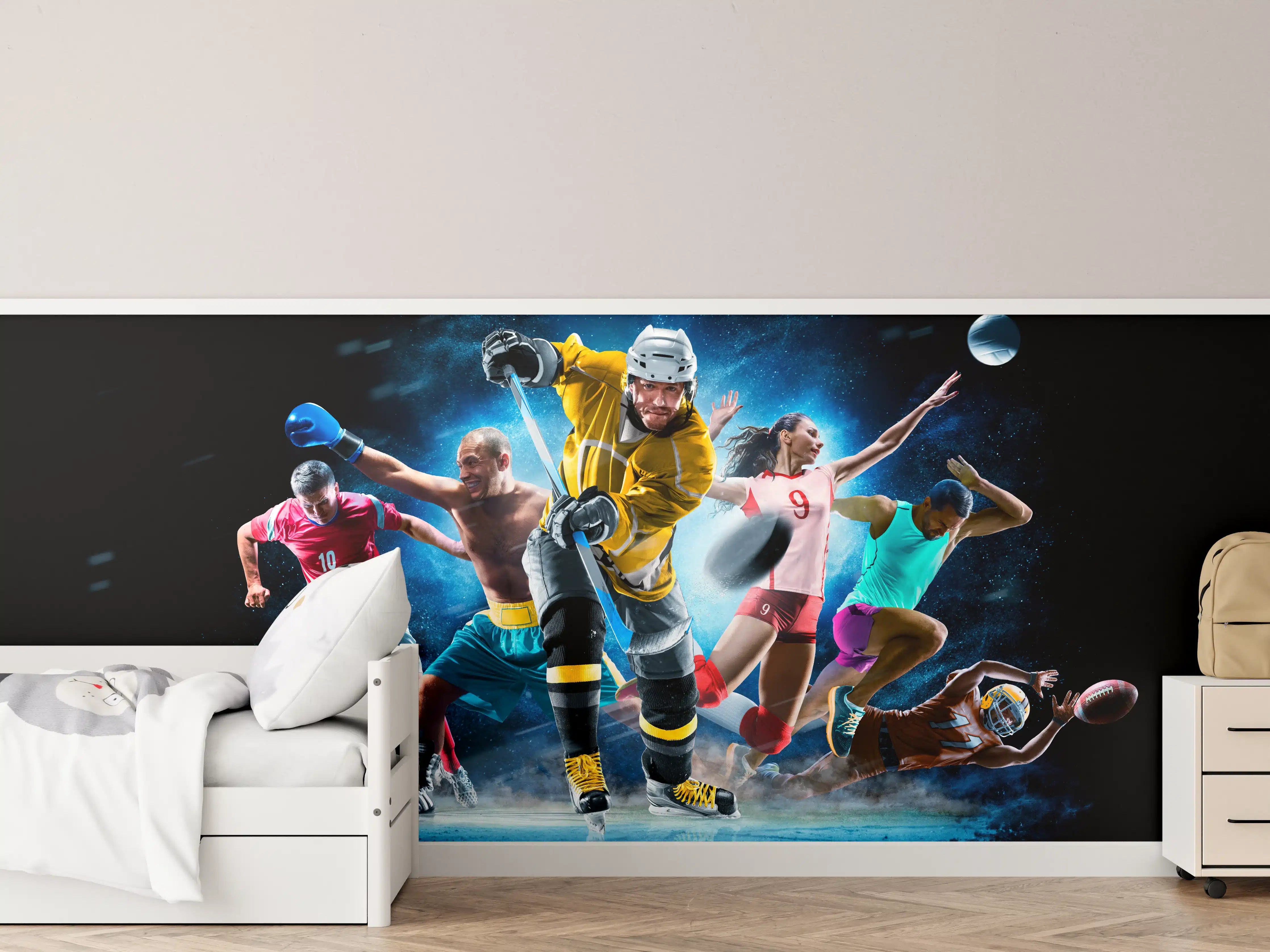 Kinderzimmer Wandgestaltung - Multi Sport Collage