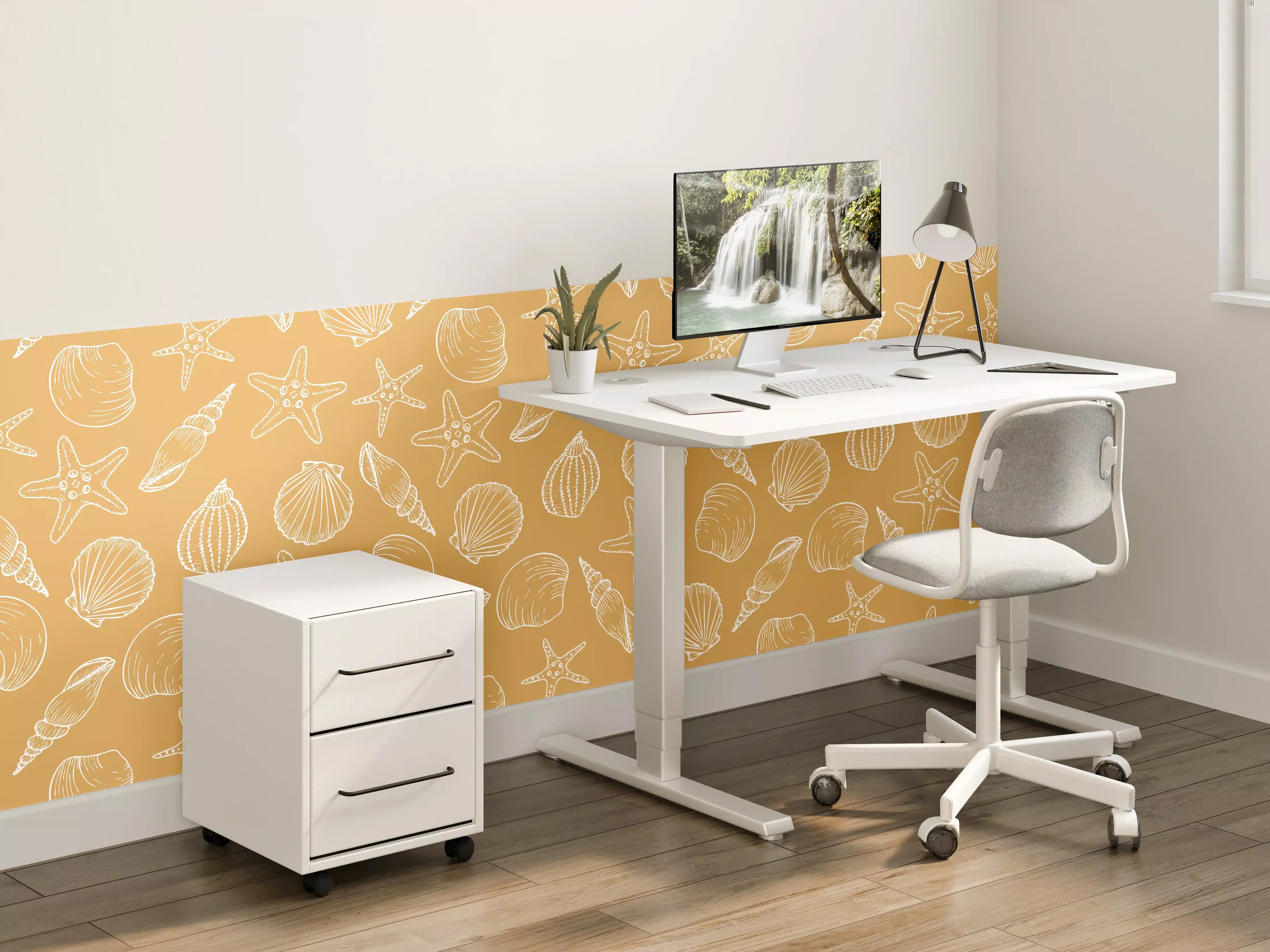 Kinderzimmer Wandgestaltung - Muschelmuster Amber-Beige