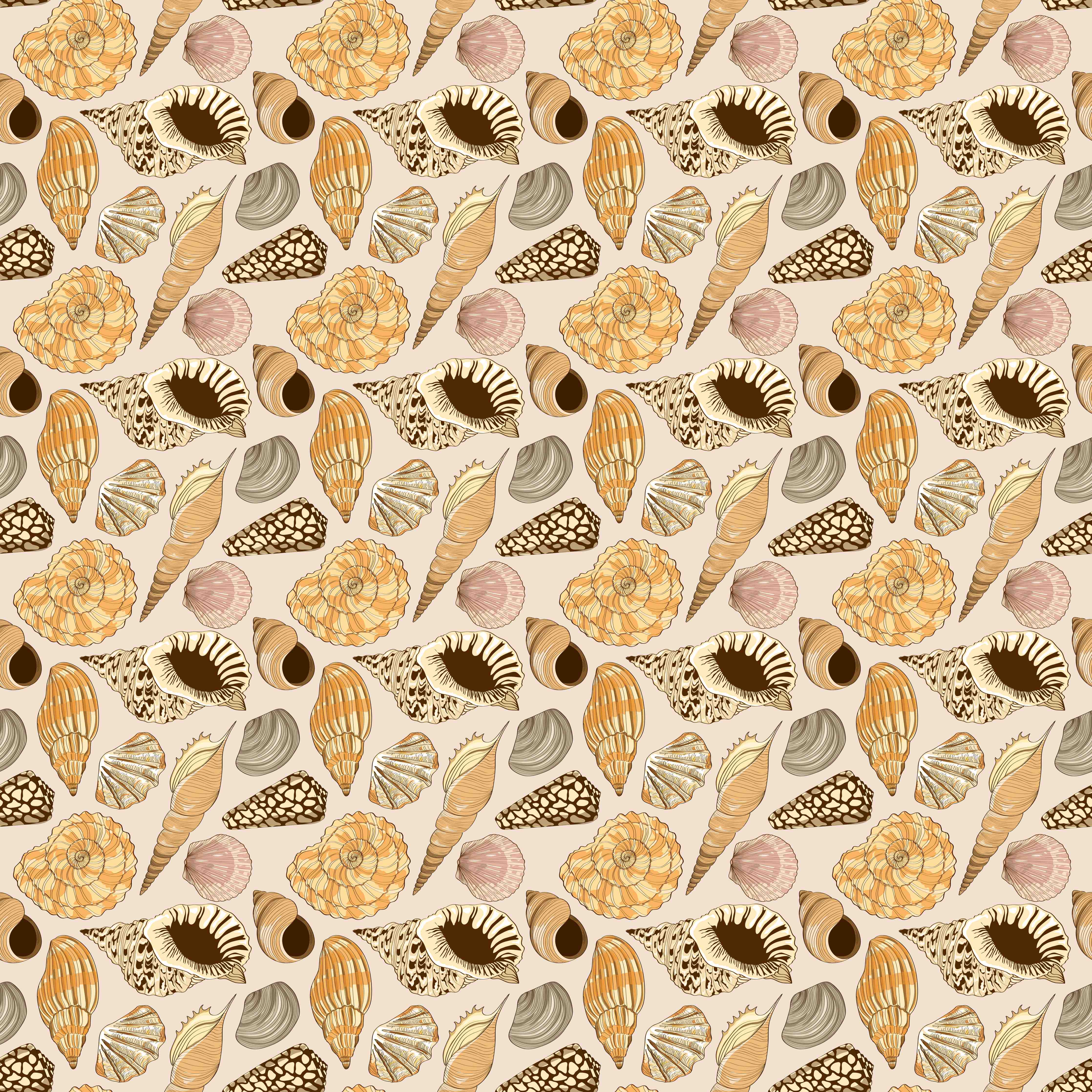 Kinderzimmer Wandgestaltung-Muschelmuster Beige-Orange