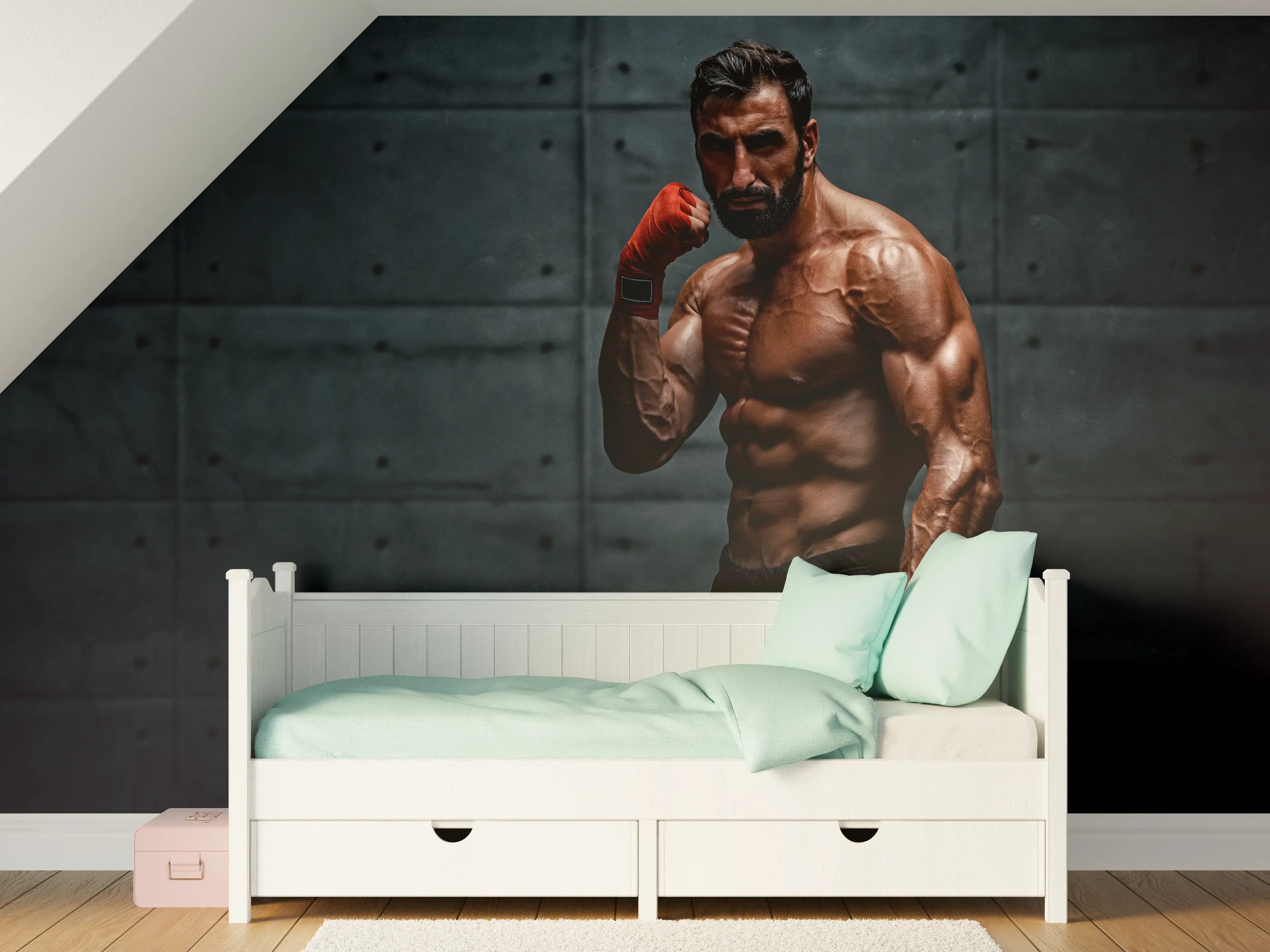 Kinderzimmer Wandgestaltung - Muskolöser MMA Kämpfer