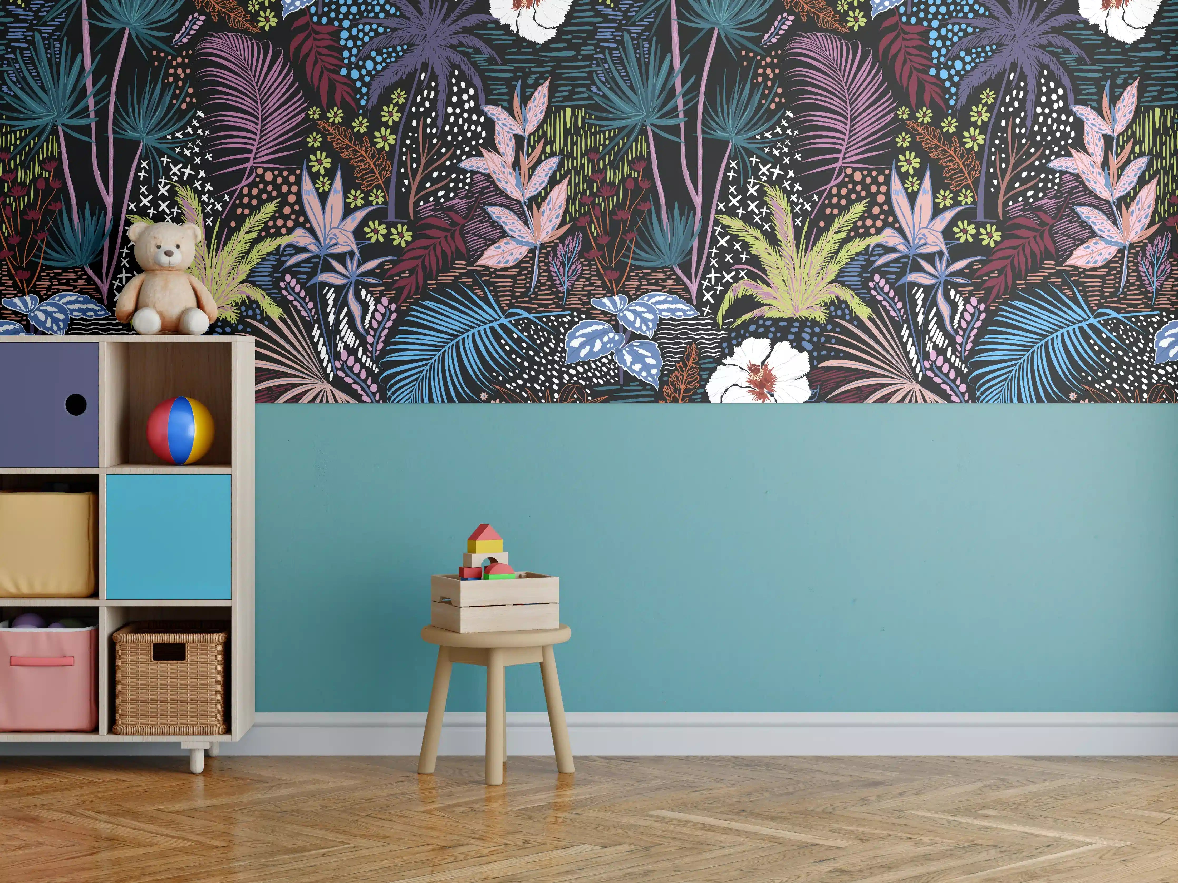 Kinderzimmer Wandgestaltung - Mystic Tropic Pflanzenmuster