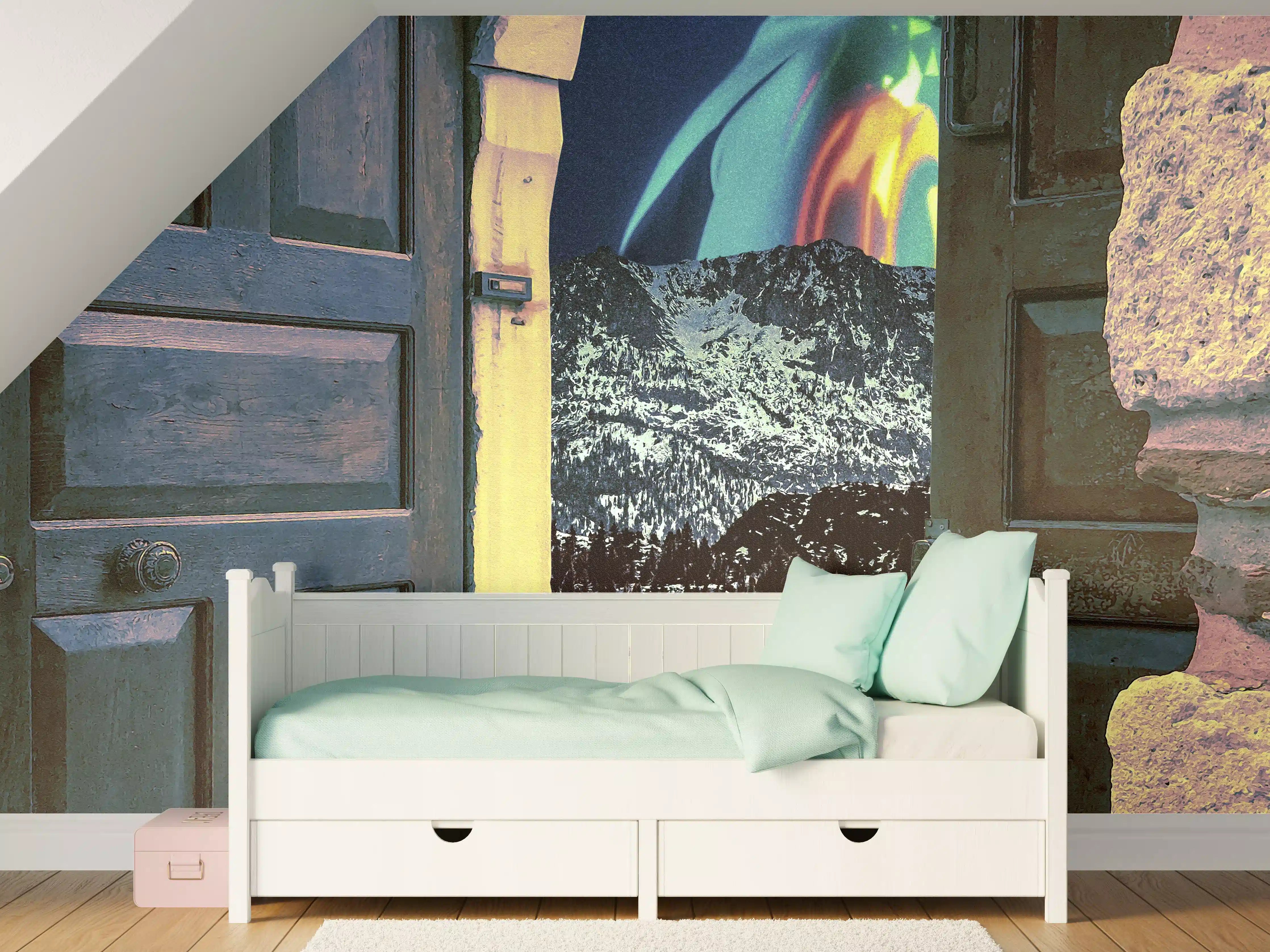 Kinderzimmer Wandgestaltung - Mystische Fantasie-Tor Illustration