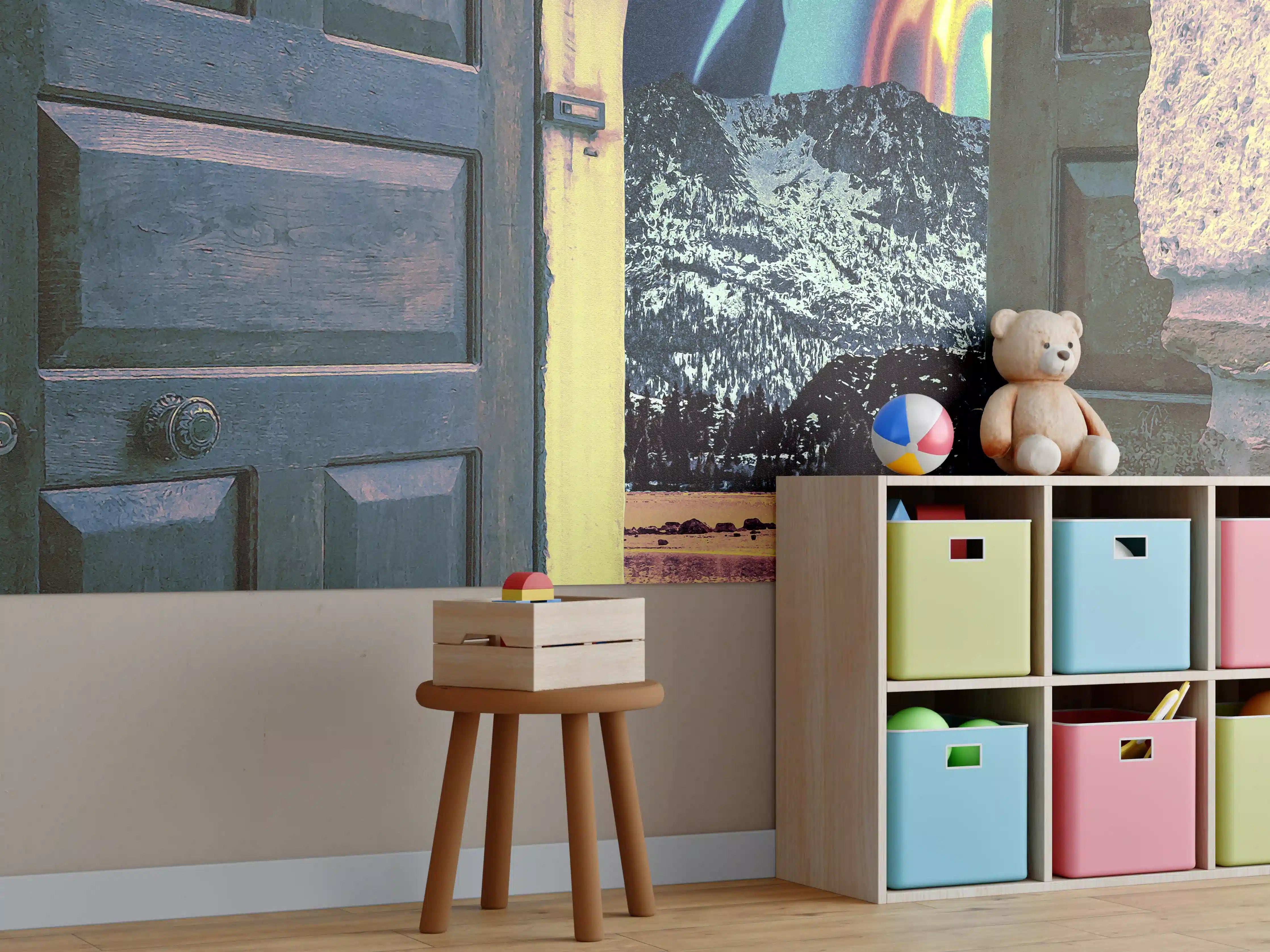 Kinderzimmer Wandgestaltung - Mystische Fantasie-Tor Illustration