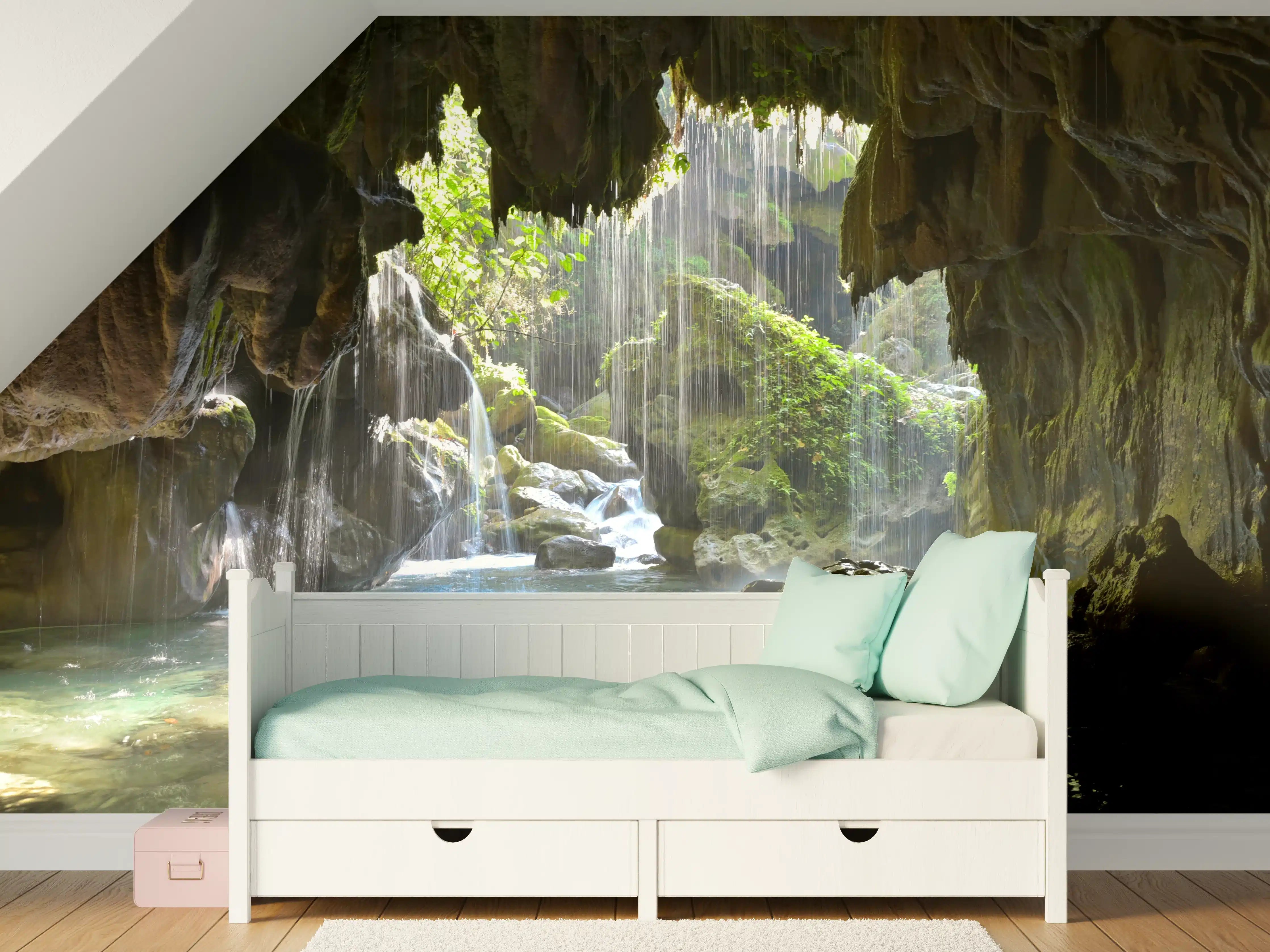 Kinderzimmer Wandgestaltung - Mystische Grüne Höhlen-Lichtspiele