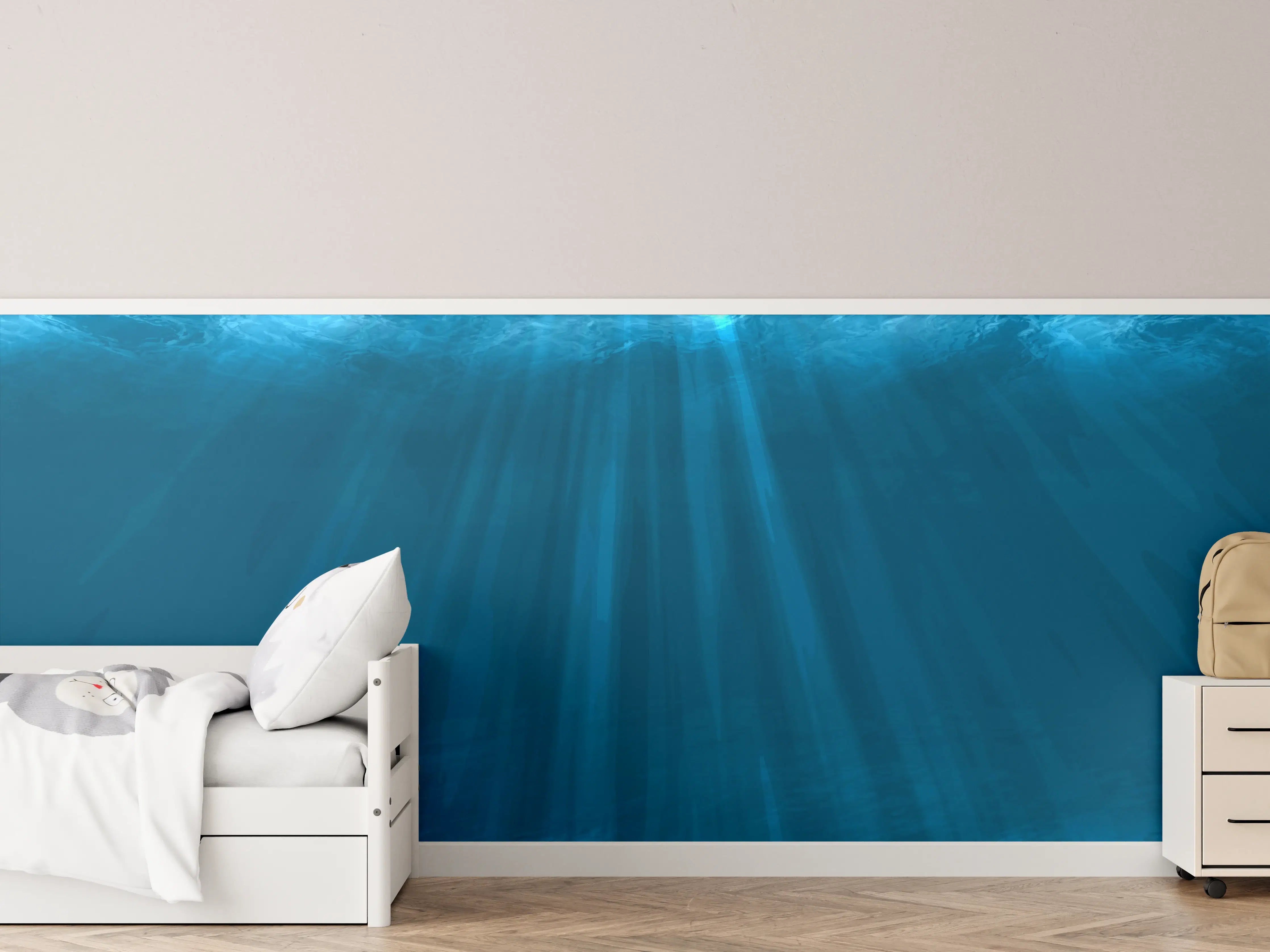 Kinderzimmer Wandgestaltung - Mystische Unterwasserwelt Blau