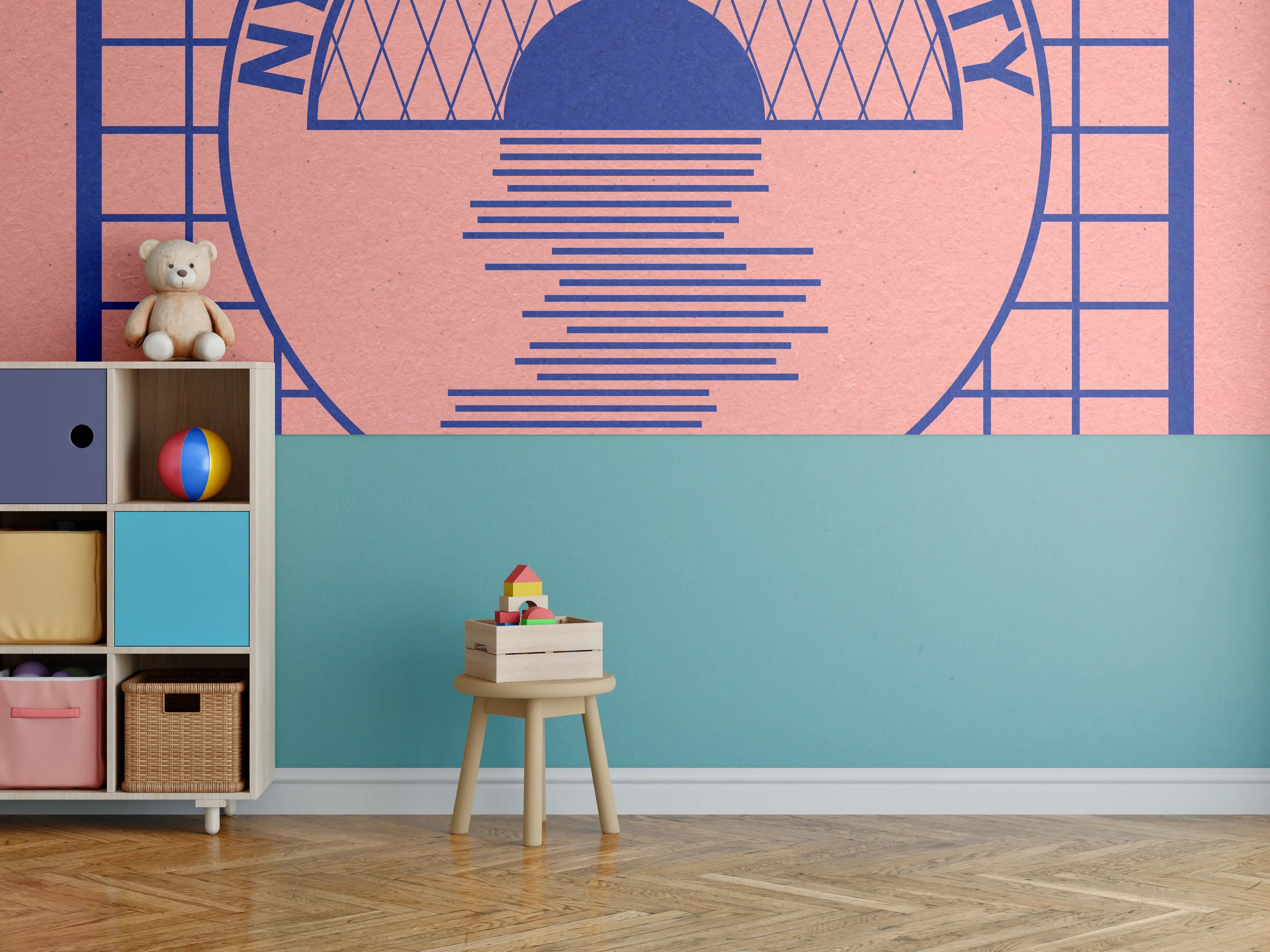 Kinderzimmer Wandgestaltung - NYC Sunset Society Abstrakt
