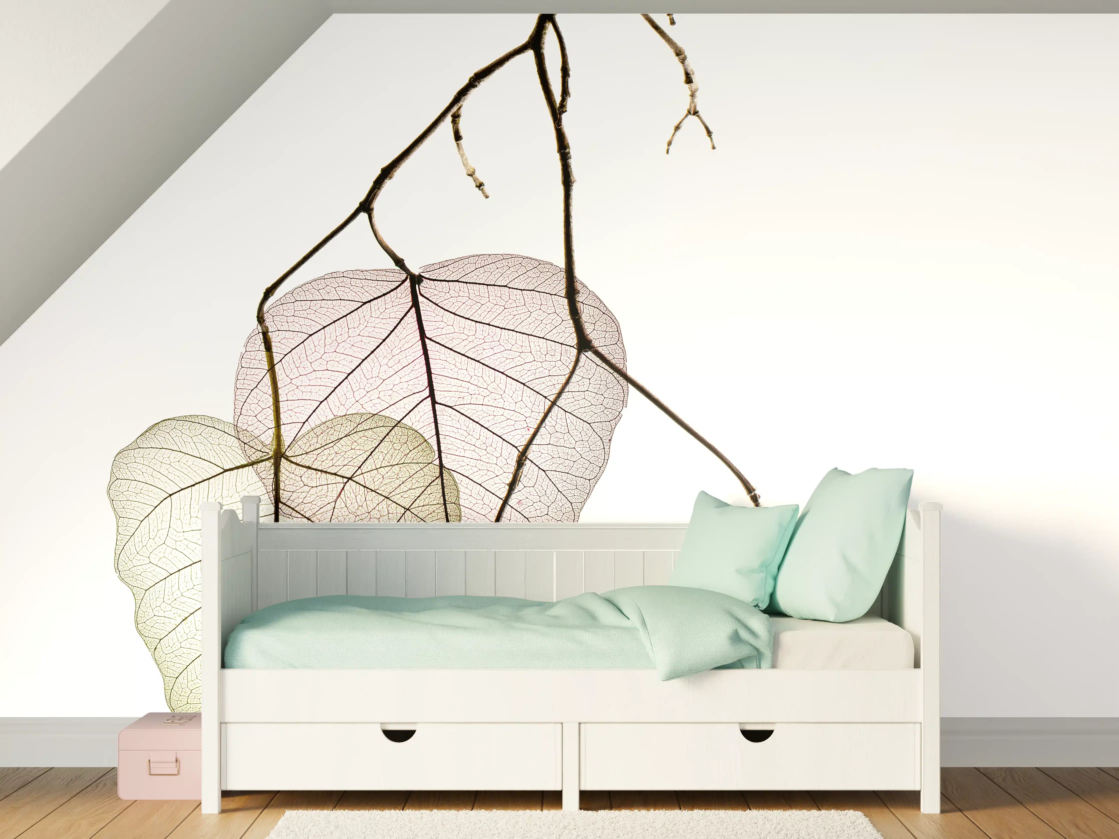 Kinderzimmer Wandgestaltung - Nahaufnahme - Blätterzweige 