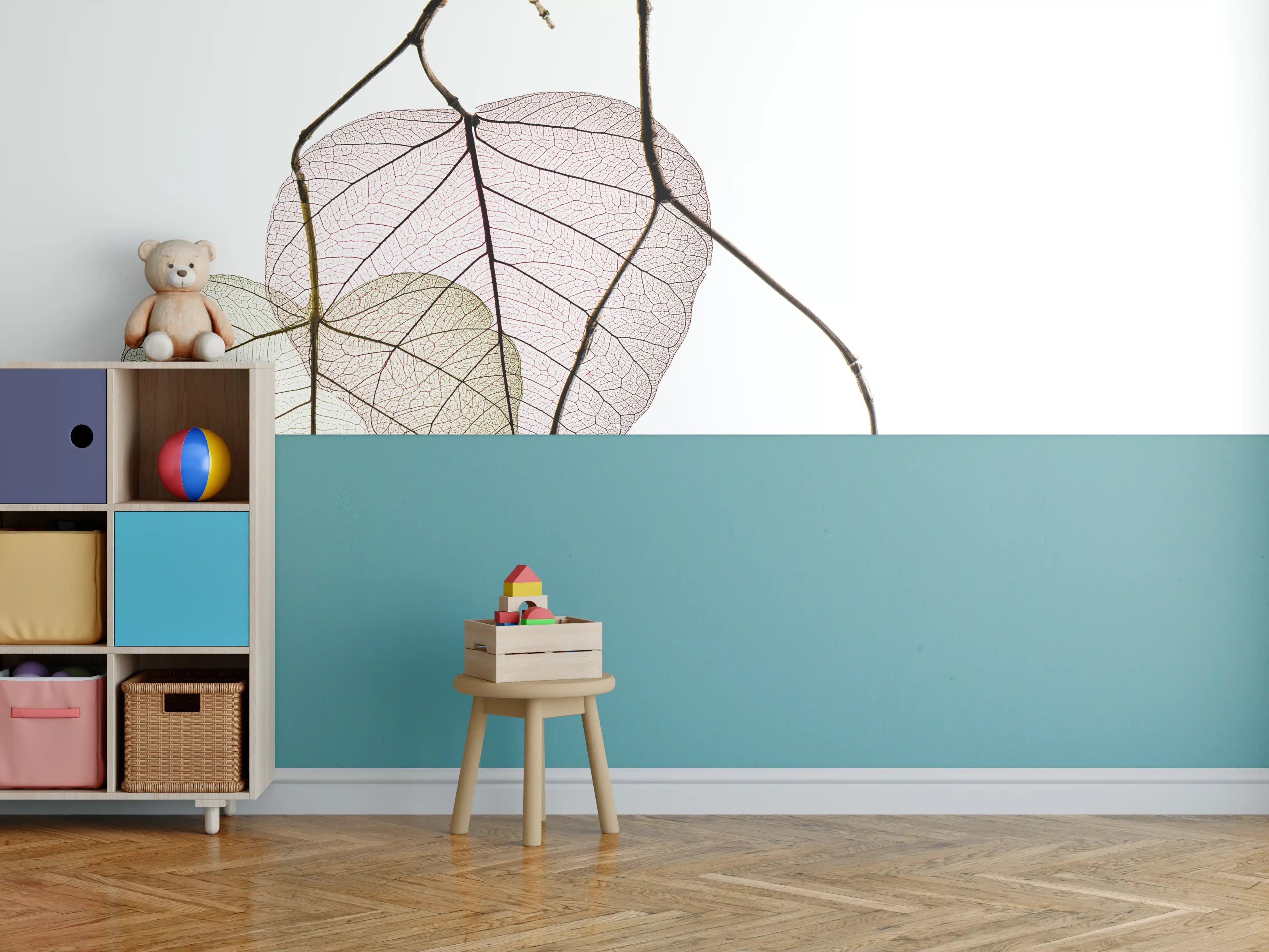 Kinderzimmer Wandgestaltung - Nahaufnahme - Blätterzweige 