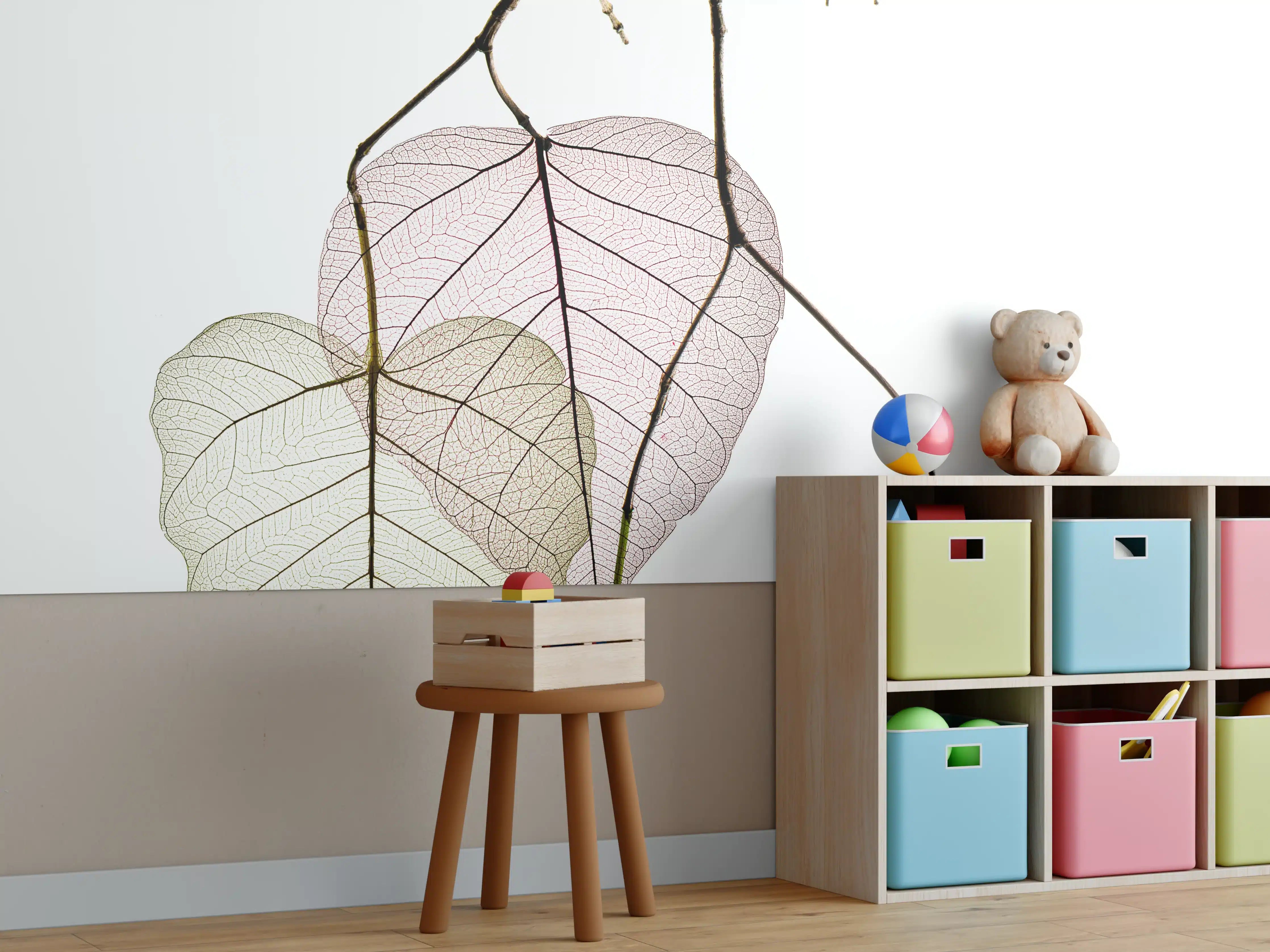 Kinderzimmer Wandgestaltung - Nahaufnahme - Blätterzweige 