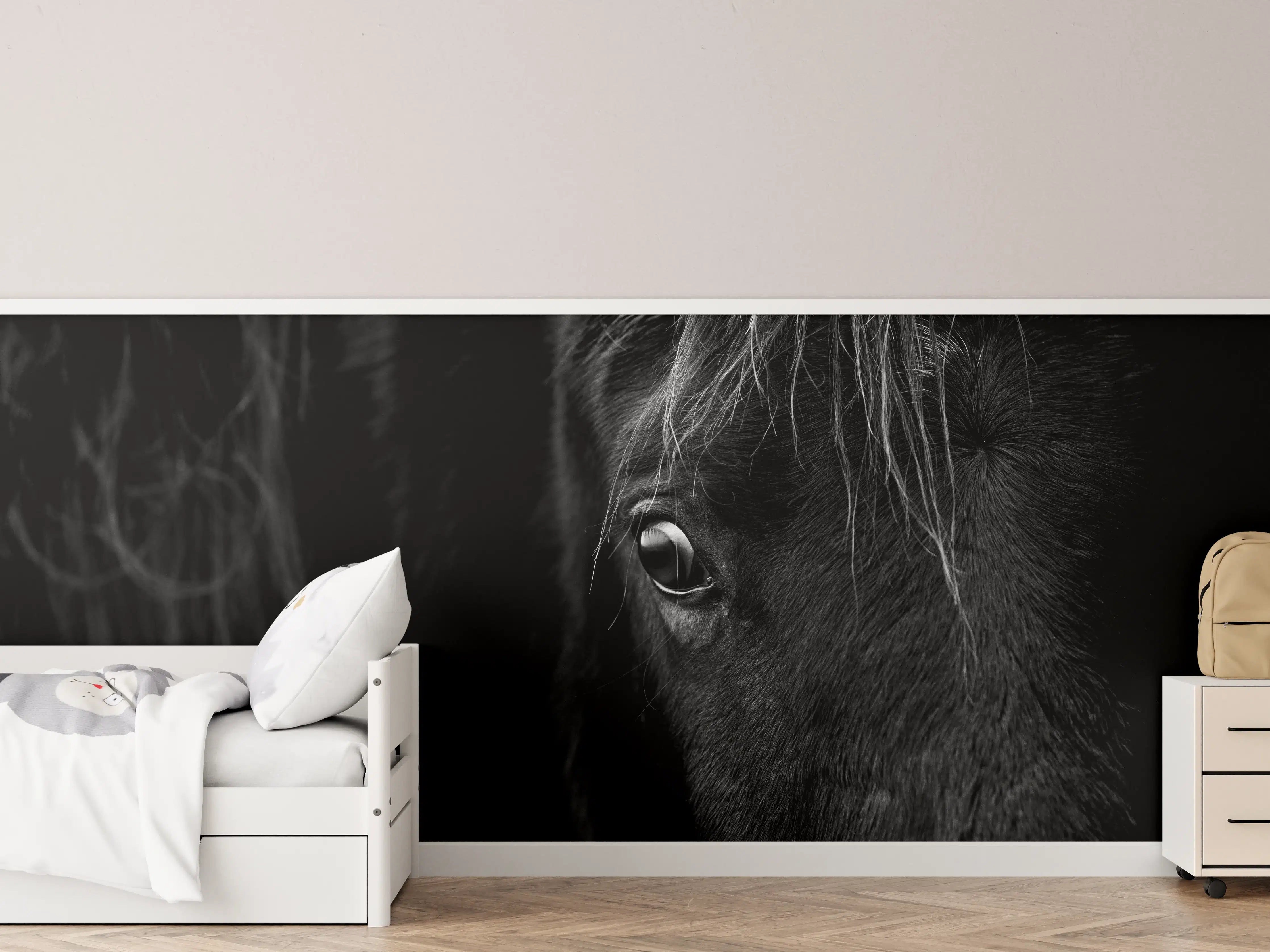 Kinderzimmer Wandgestaltung - Nahaufnahme - Pferdekopf