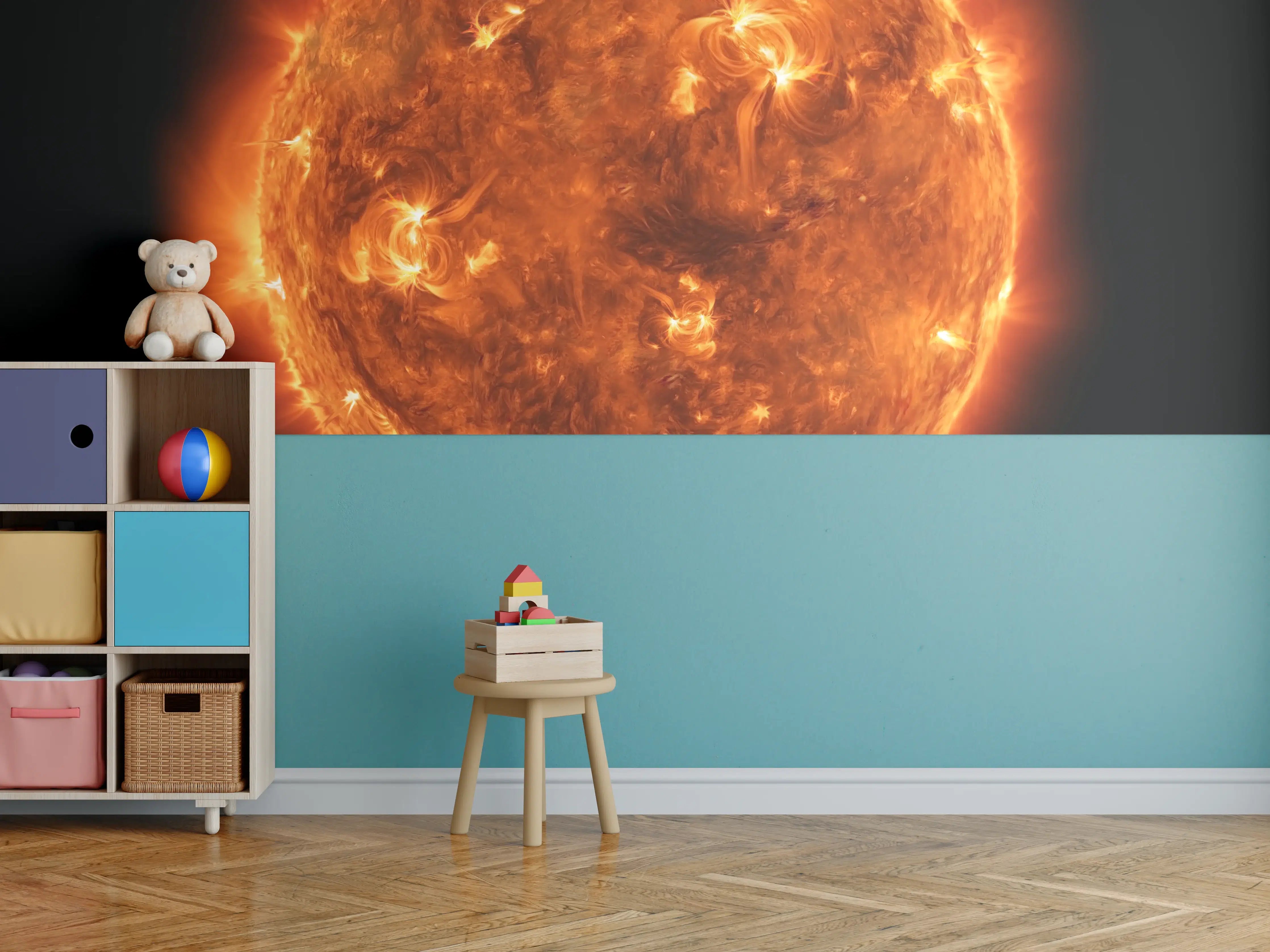 Kinderzimmer Wandgestaltung - Nahaufnahme der Sonne