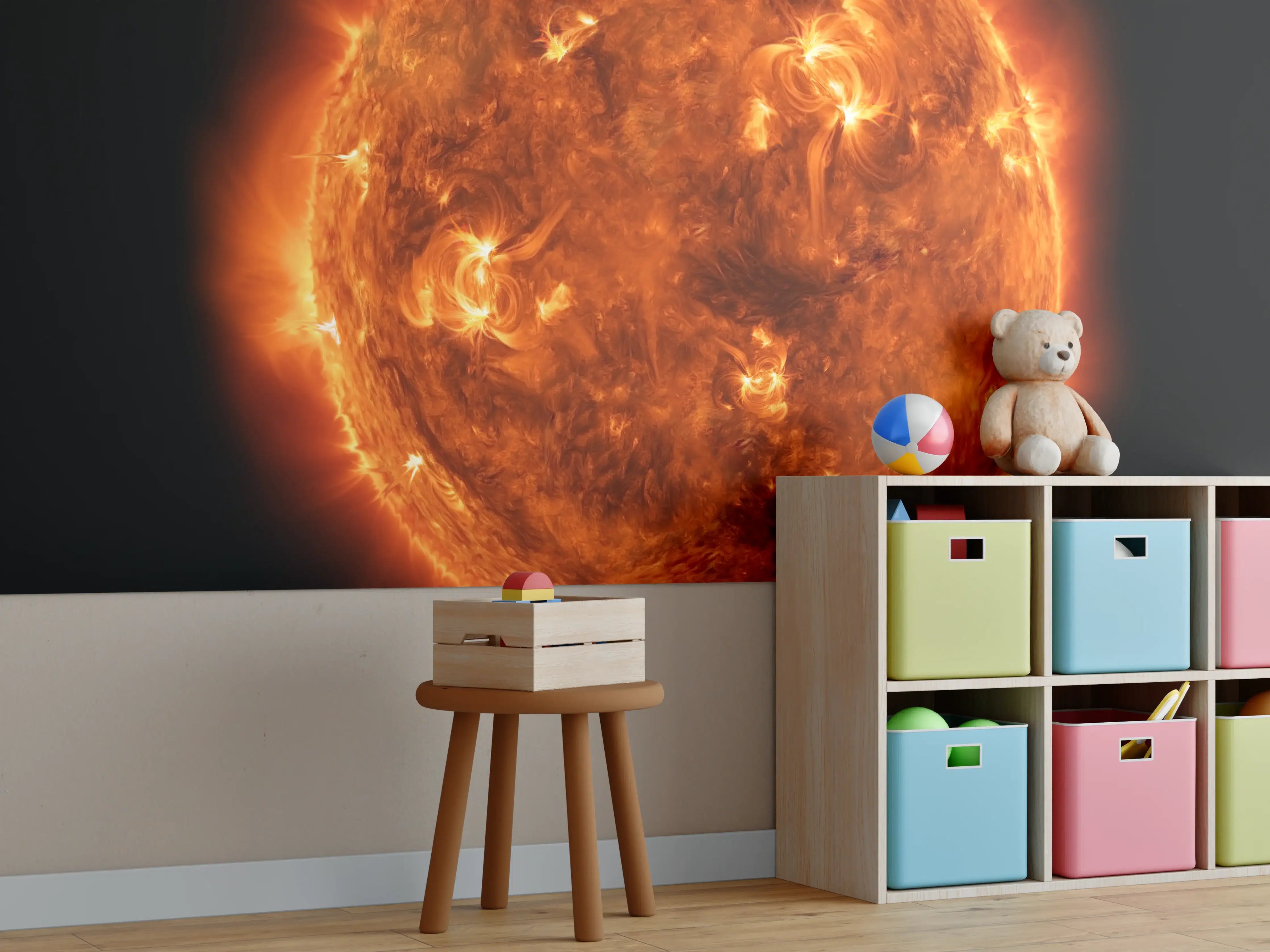 Kinderzimmer Wandgestaltung - Nahaufnahme der Sonne
