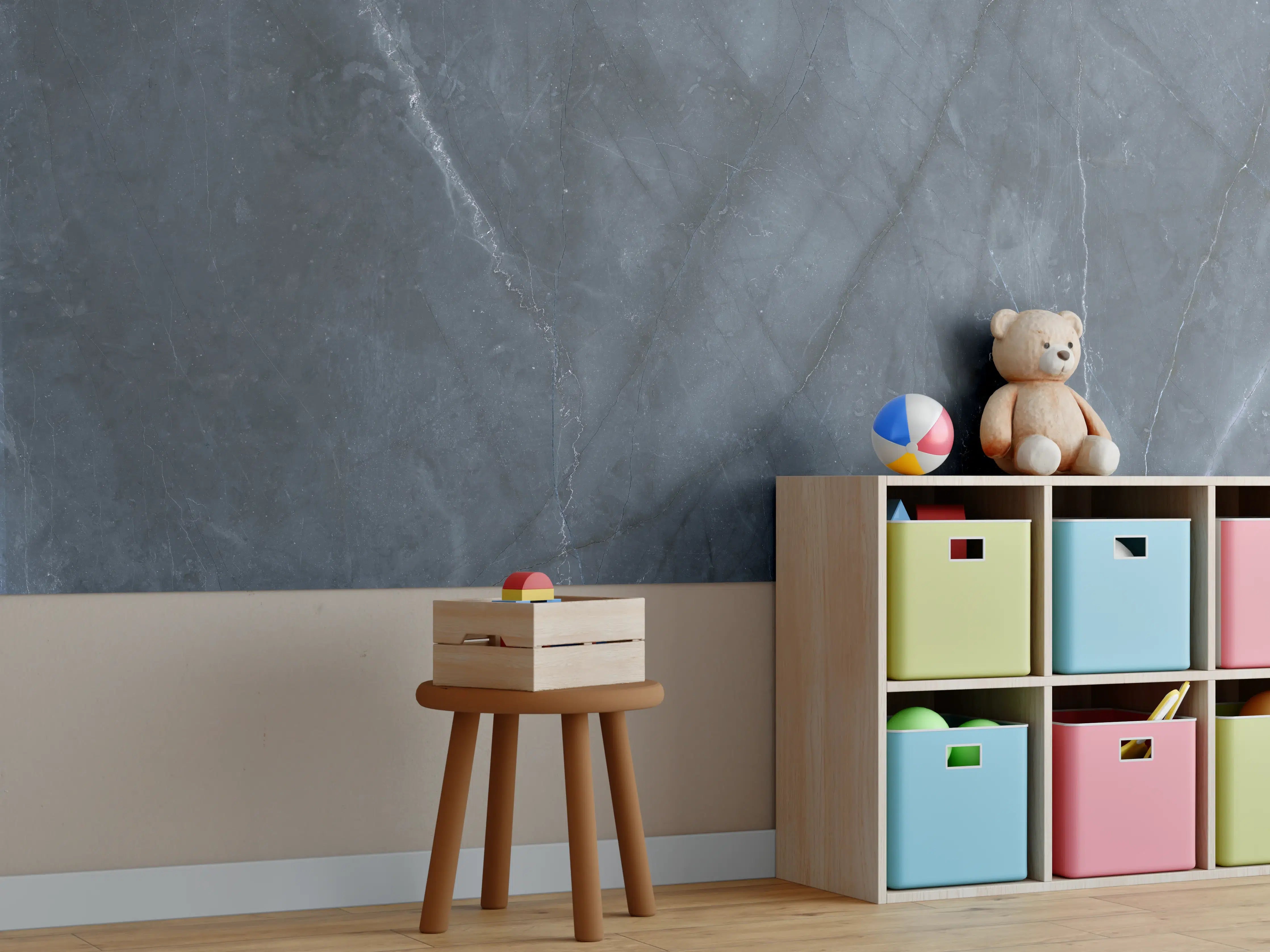 Kinderzimmer Wandgestaltung - Nahaufnahme italienische Marmorplatte