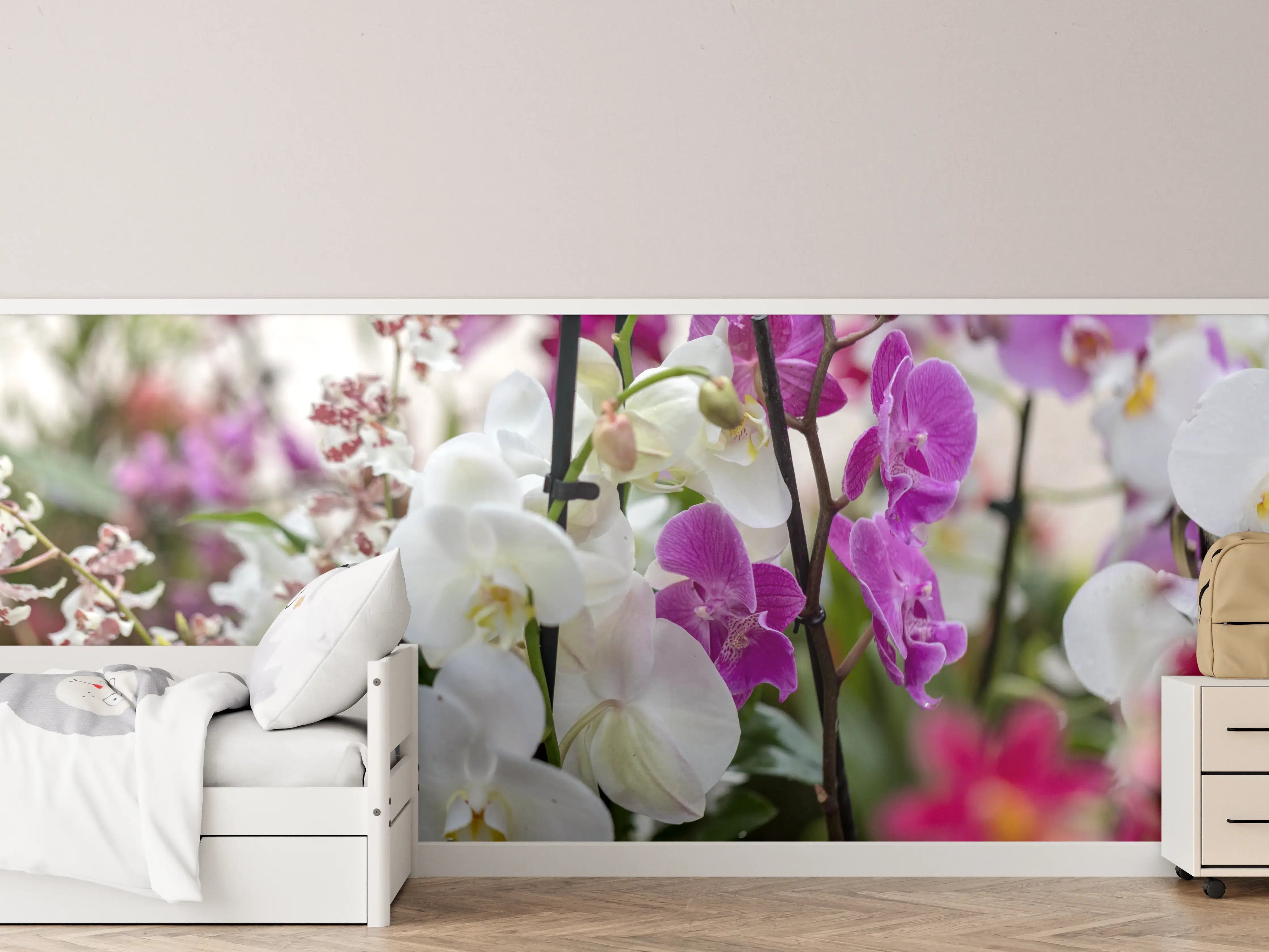 Kinderzimmer Wandgestaltung - Nahaufnahme von bunten Orchideen