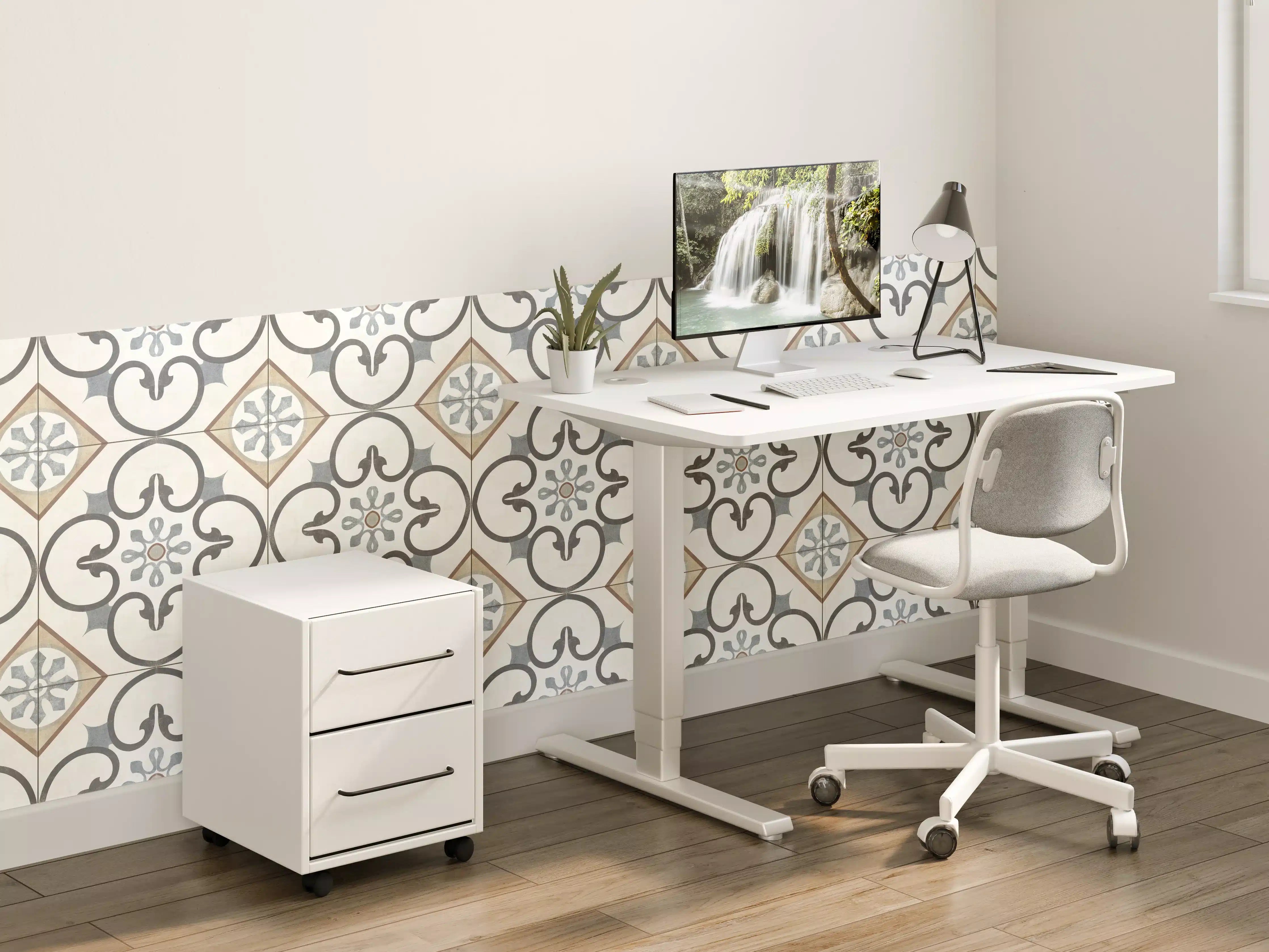 Kinderzimmer Wandgestaltung - Nahtlose beige graue Fliesen