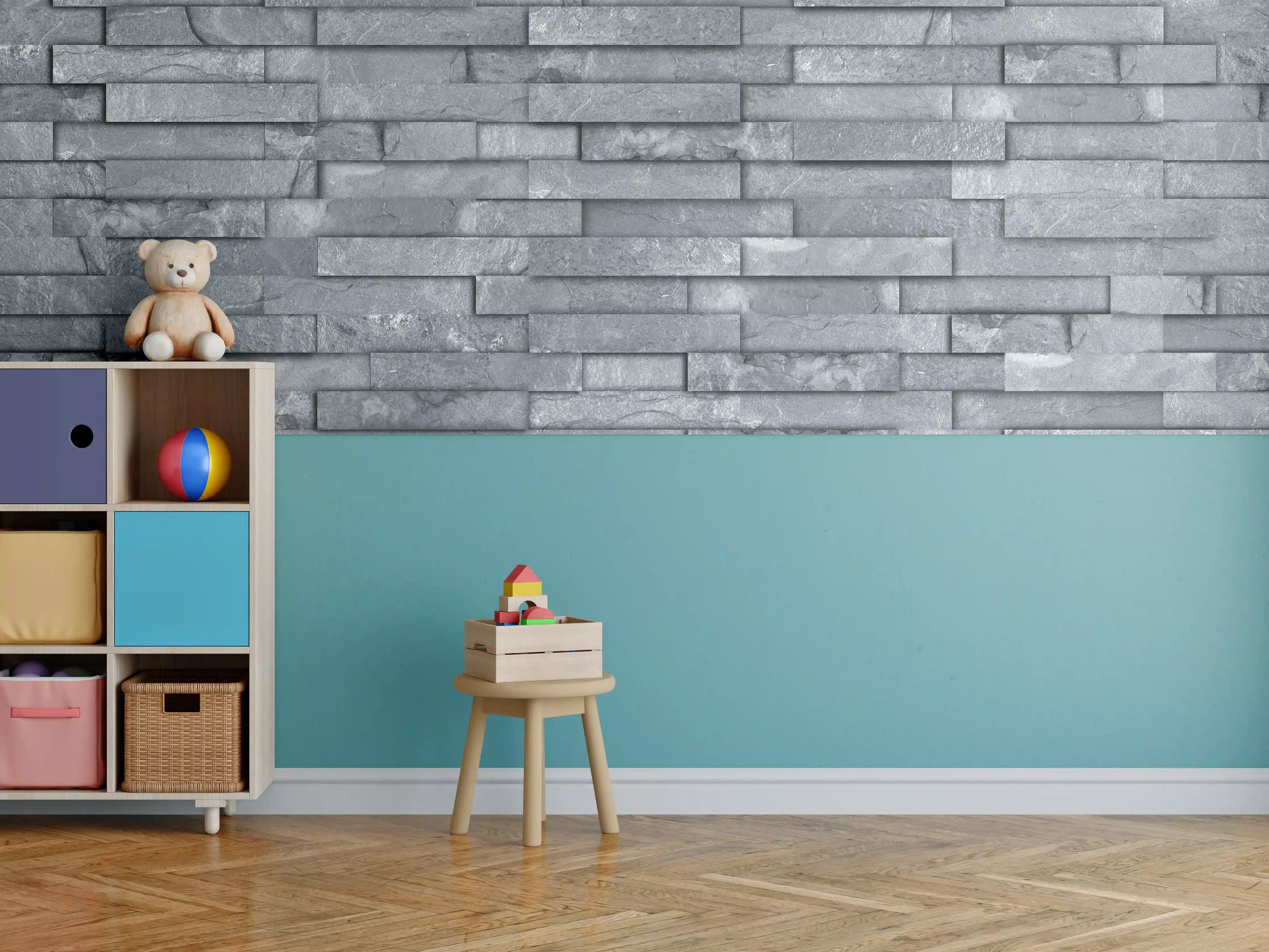 Kinderzimmer Wandgestaltung - Nahtlose graue Schiefersteinwand Textur