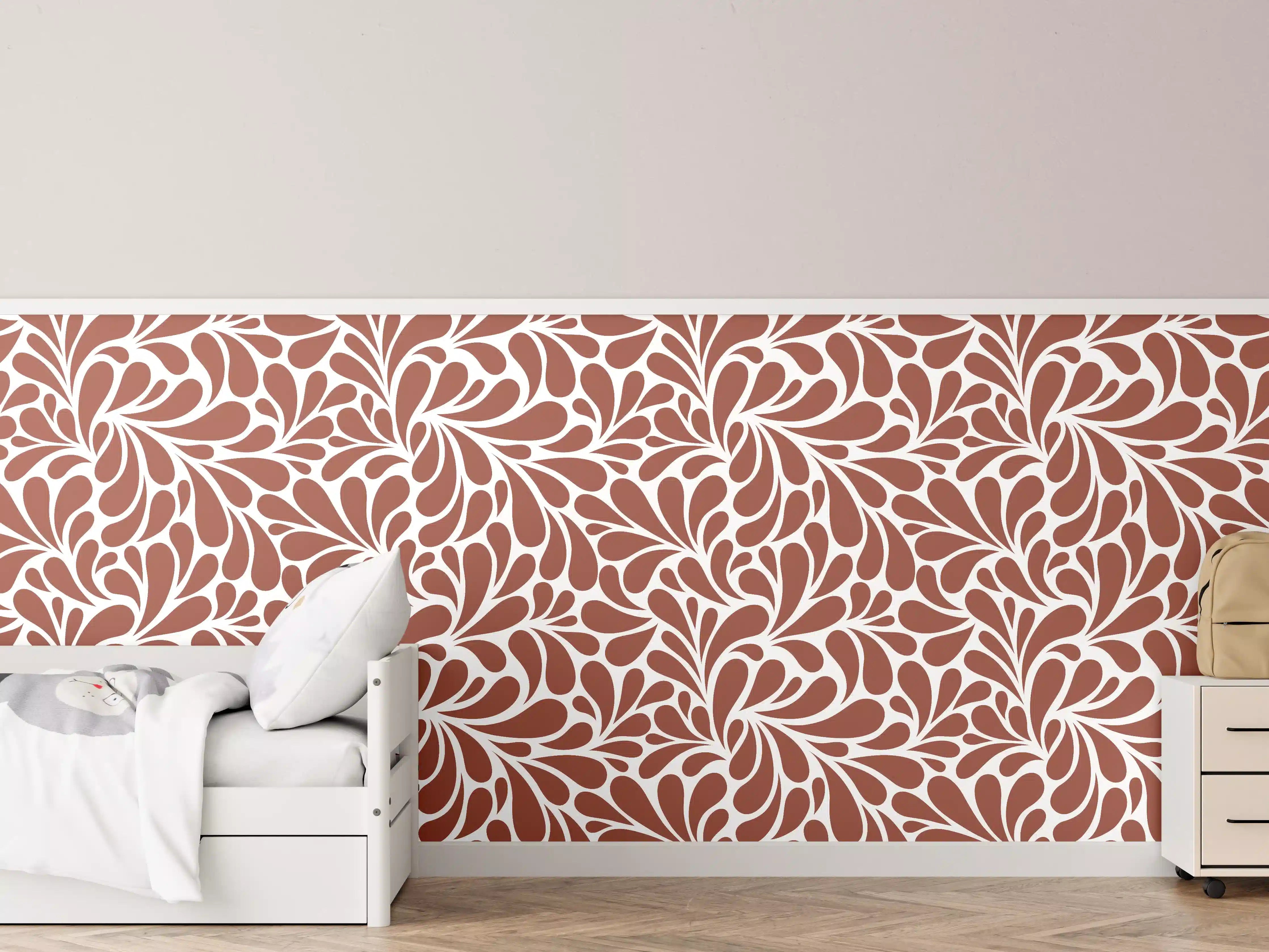 Kinderzimmer Wandgestaltung - Natürliche Blätter-Muster