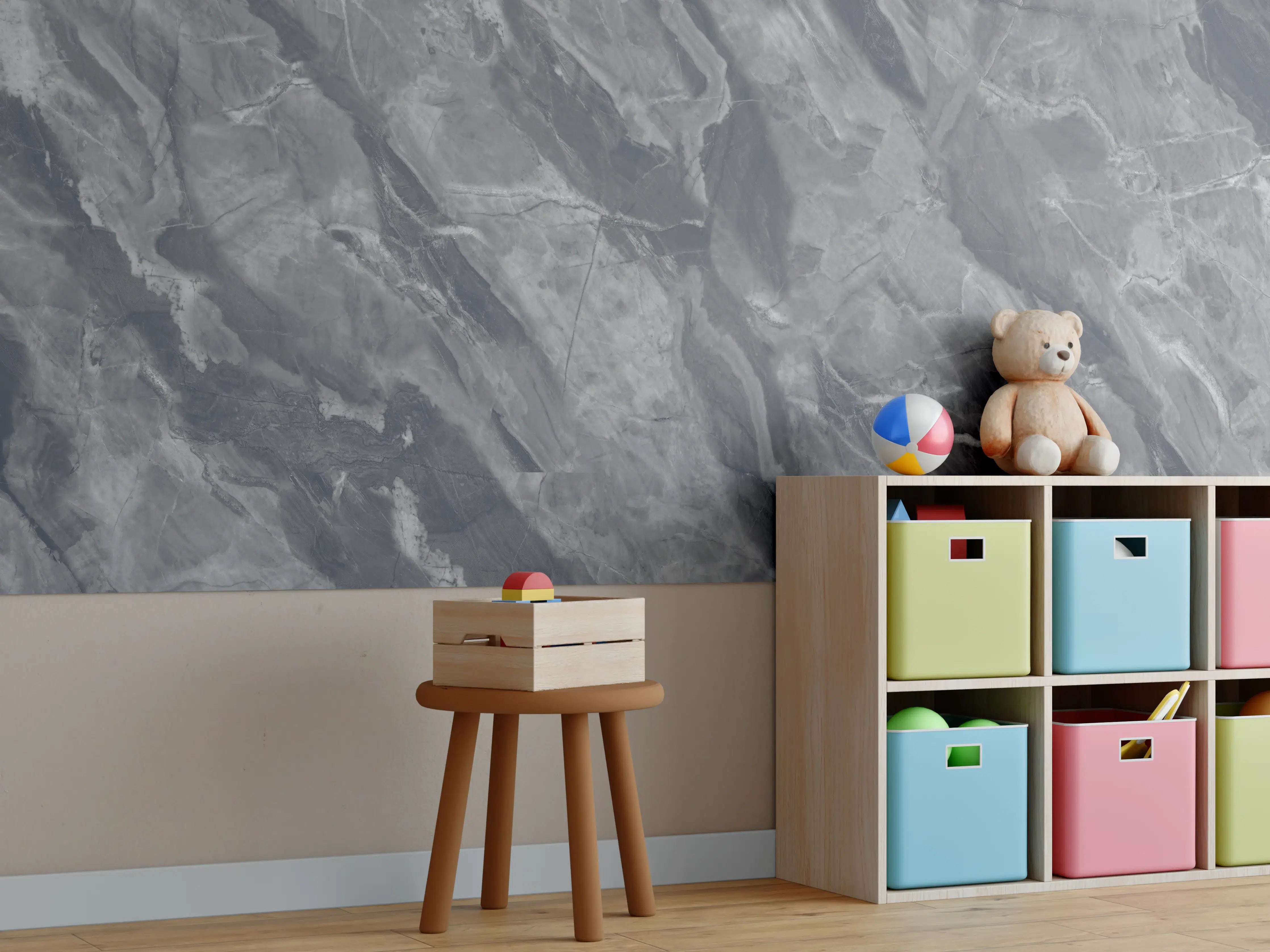 Kinderzimmer Wandgestaltung - Natürliche Breccia-Marmorfliesen