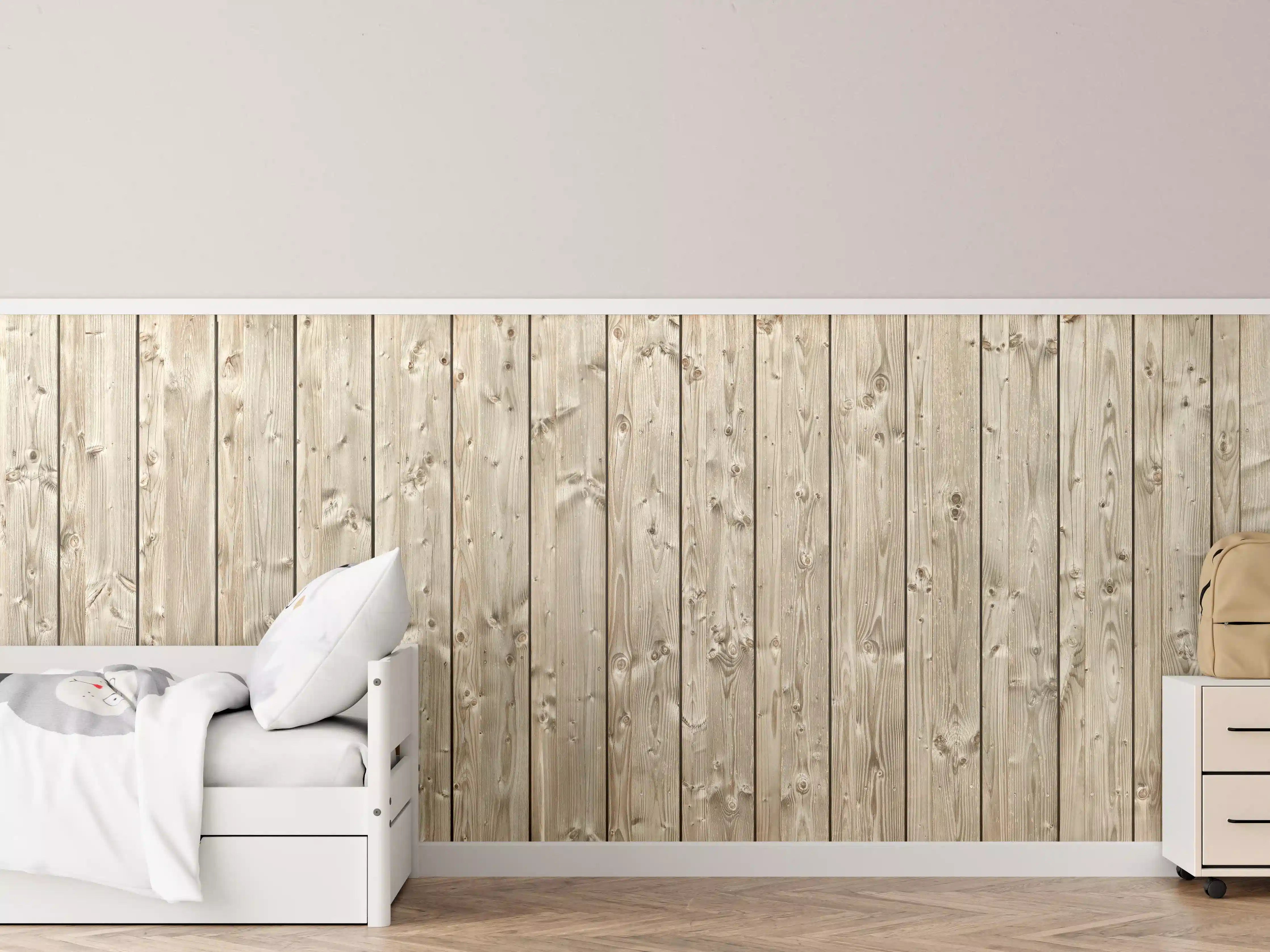 Kinderzimmer Wandgestaltung - Natürliche Holzoptik mit rustikalem Charme
