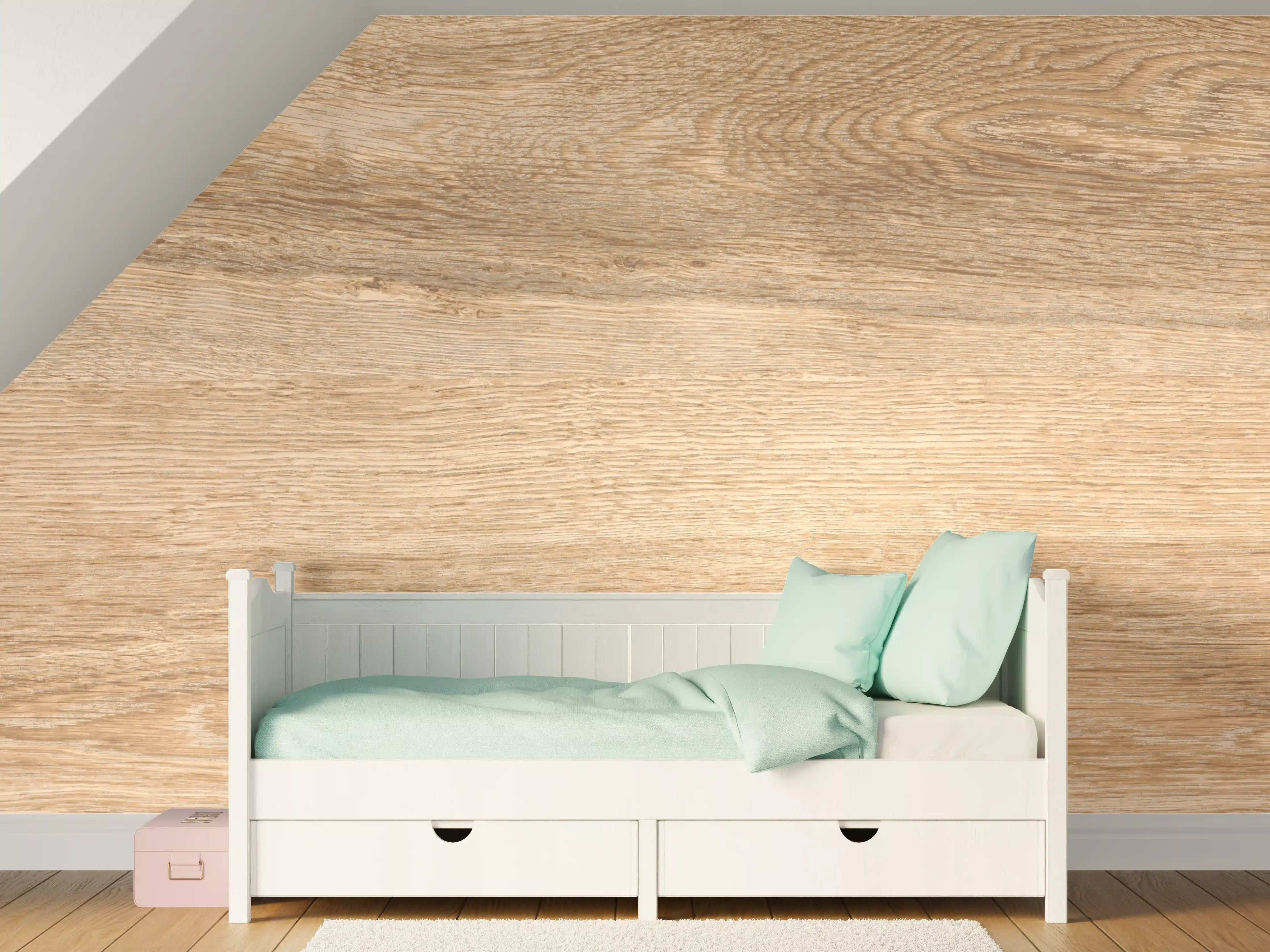 Kinderzimmer Wandgestaltung - Natürliche Holzoptik mit warmer Textur