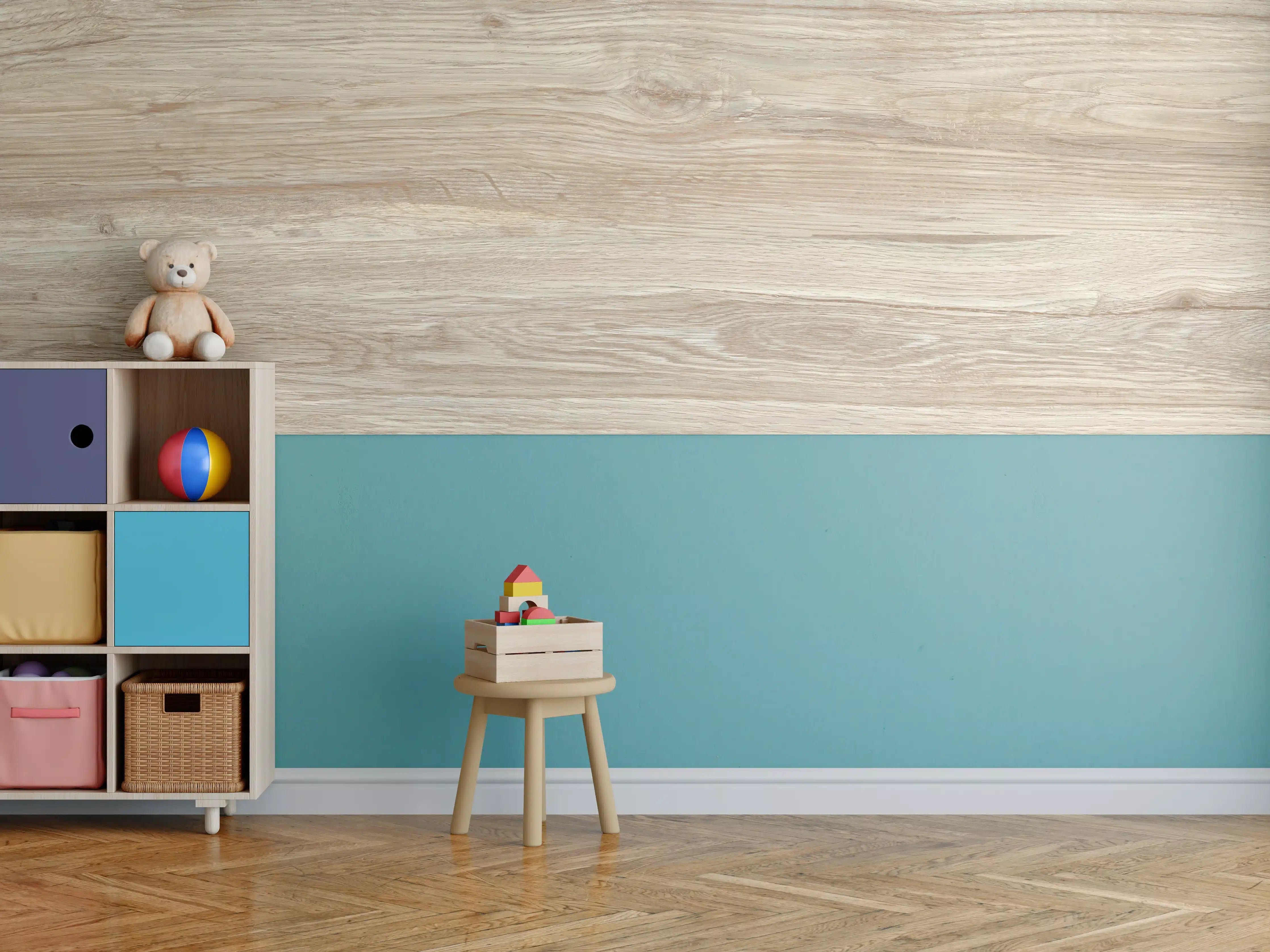 Kinderzimmer Wandgestaltung - Natürliche Holztextur Hintergrund