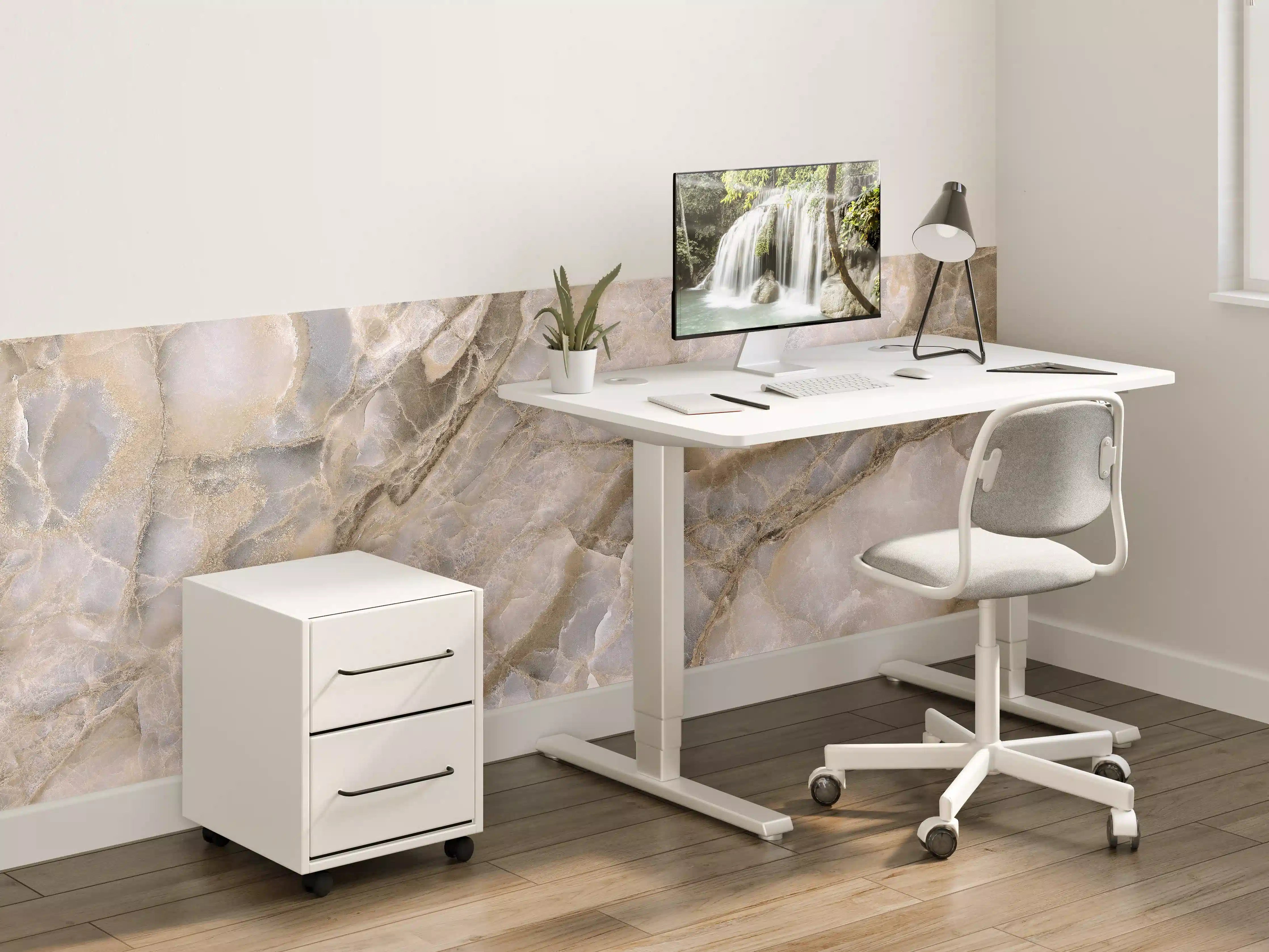 Kinderzimmer Wandgestaltung - Natürliche graue Onyx Oberfläche