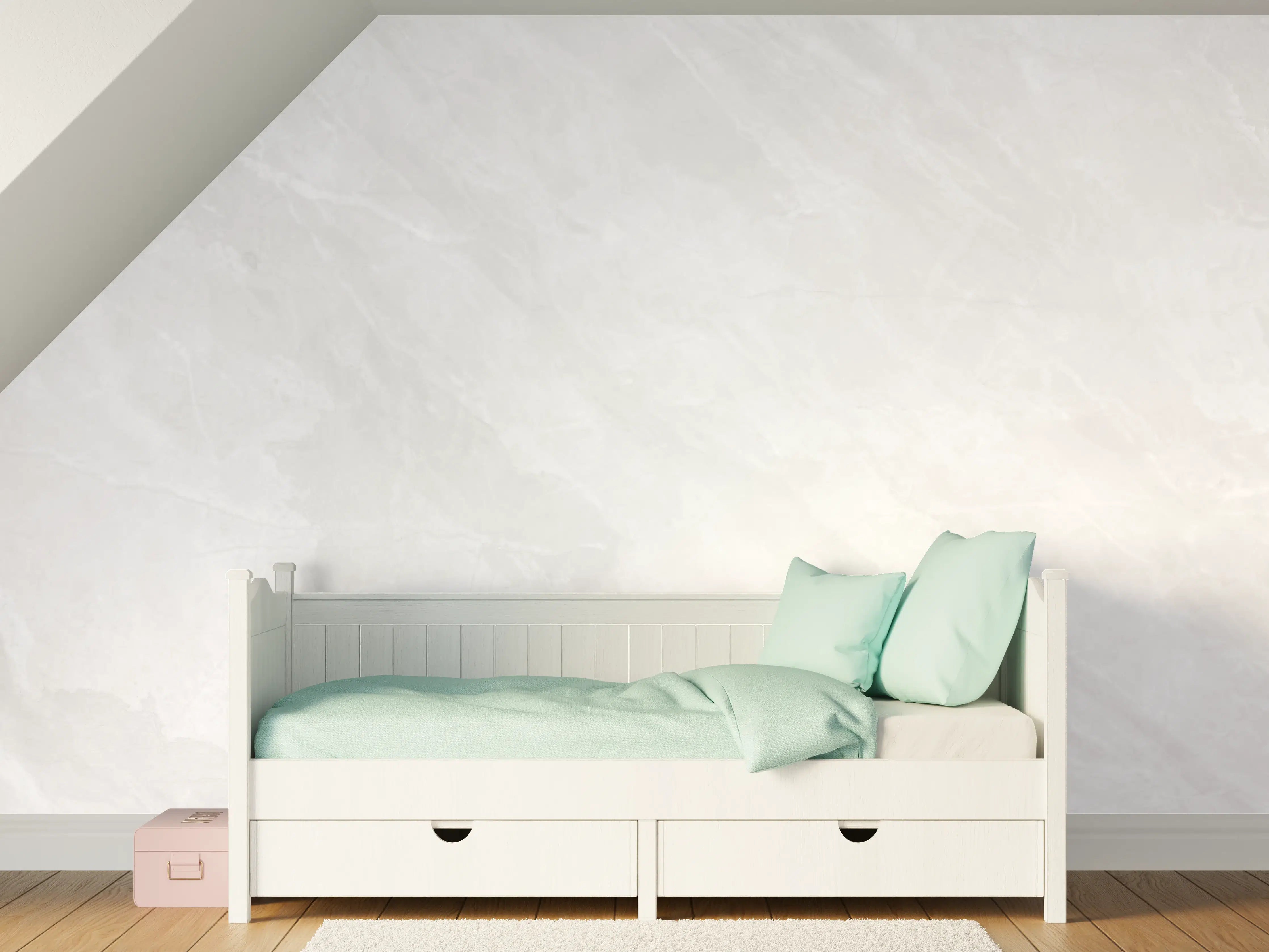Kinderzimmer Wandgestaltung - Natürliche weiße Marmortextur