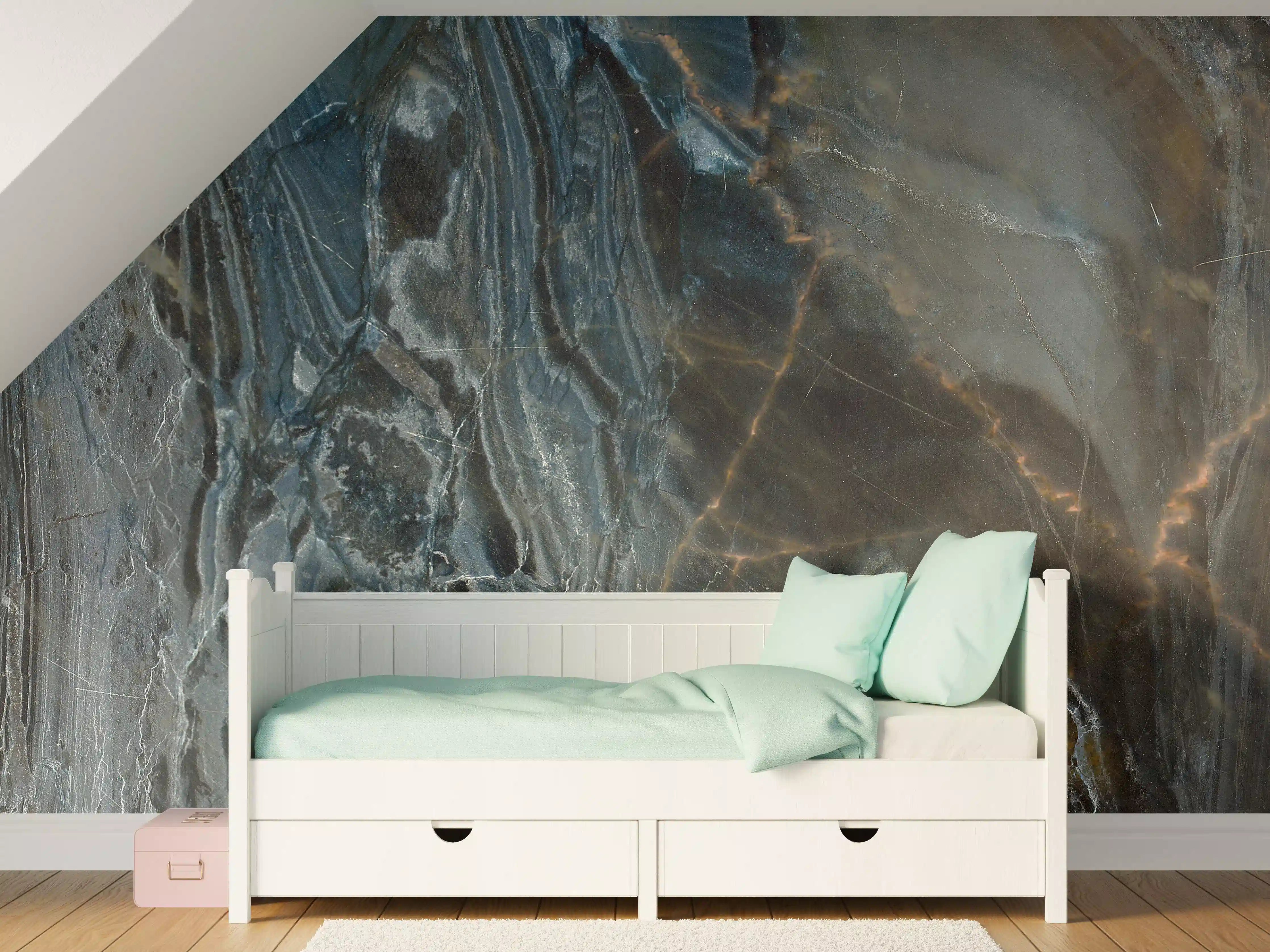 Kinderzimmer Wandgestaltung - Natürliches Muster aus Marmor