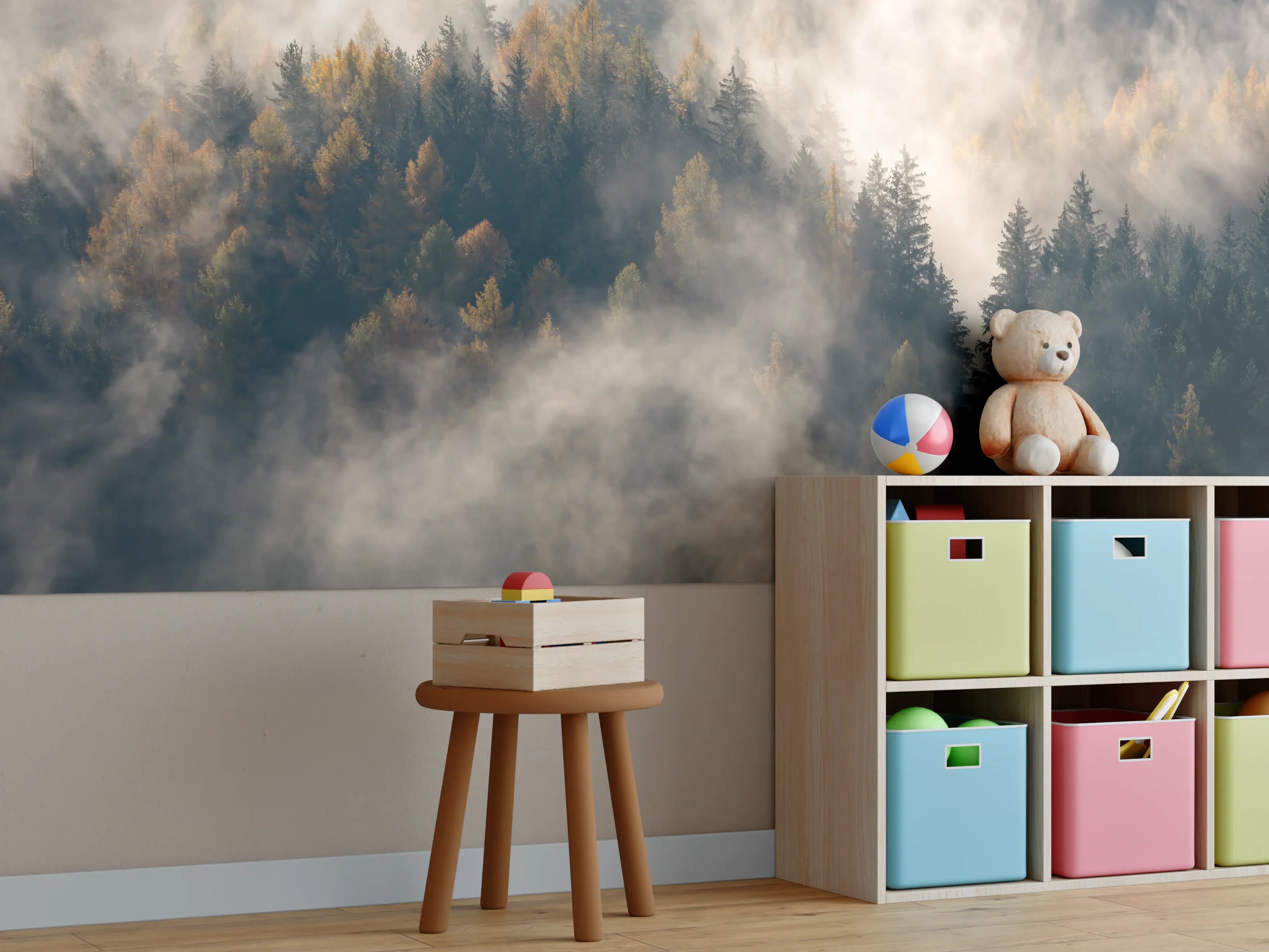 Kinderzimmer Wandgestaltung - Nebel im Wald