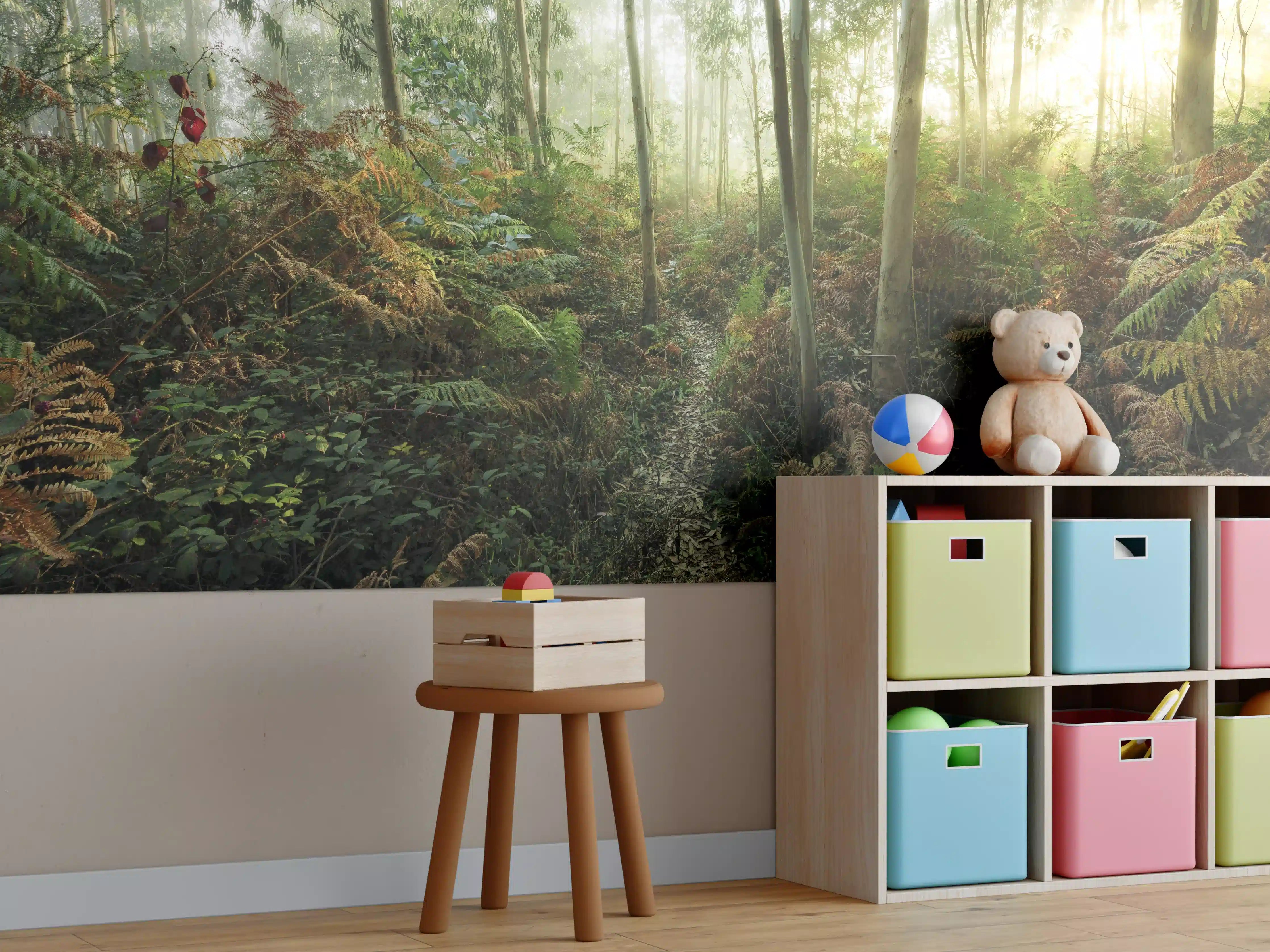 Kinderzimmer Wandgestaltung - Nebliger Wald - Spanien