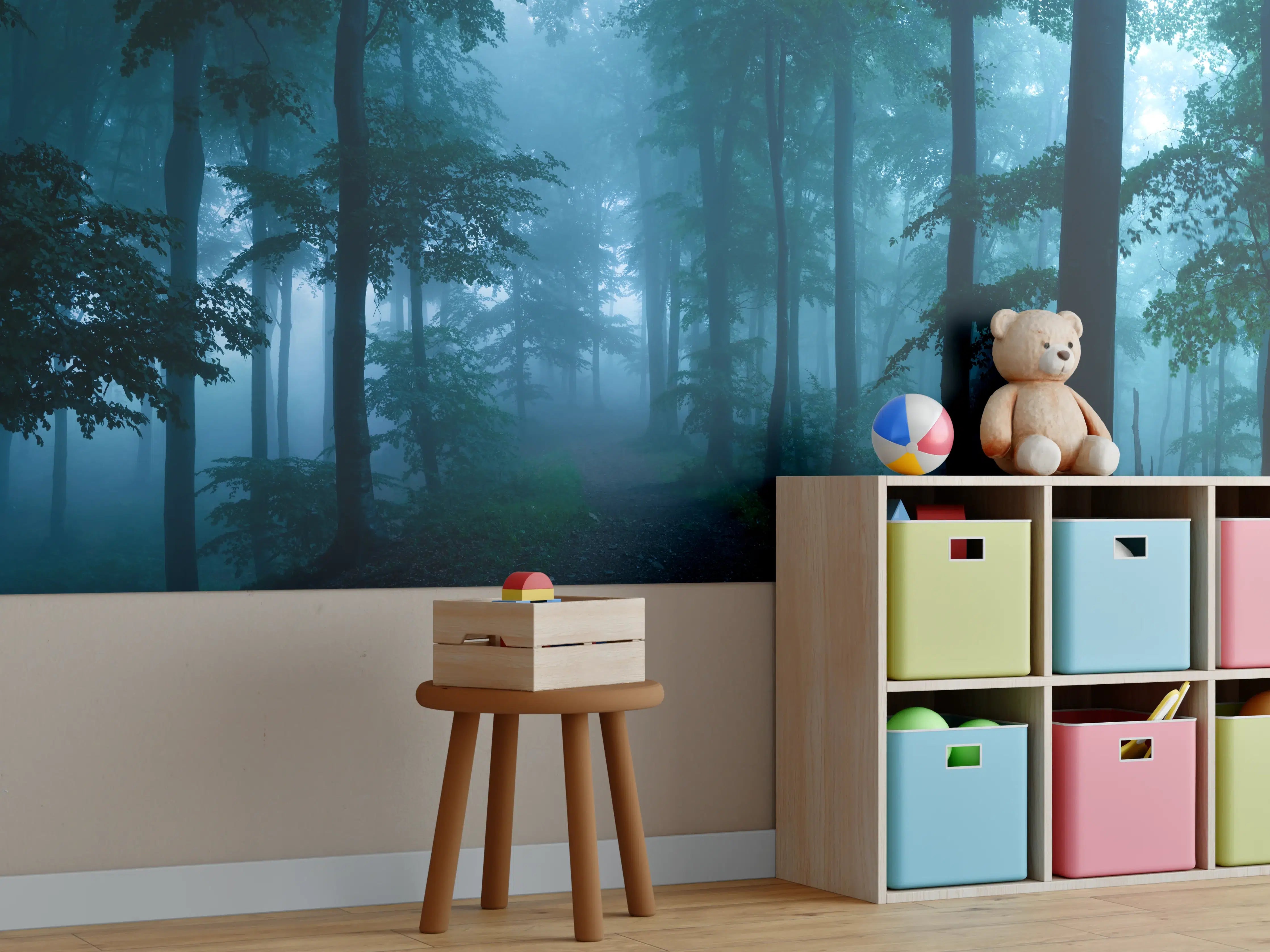 Kinderzimmer Wandgestaltung - Nebliger Wald