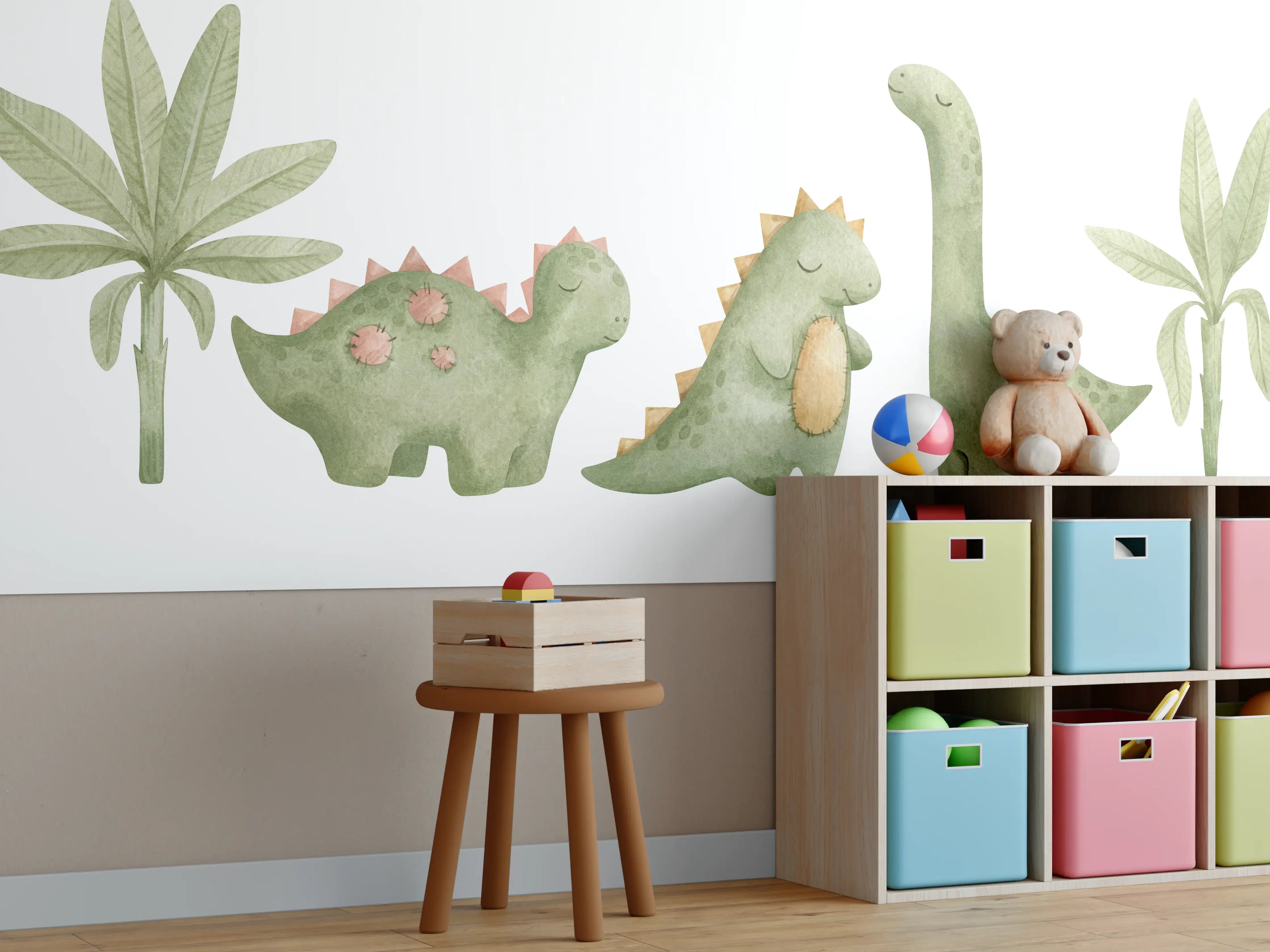 Kinderzimmer Wandgestaltung - Niedliche Dinosaurier