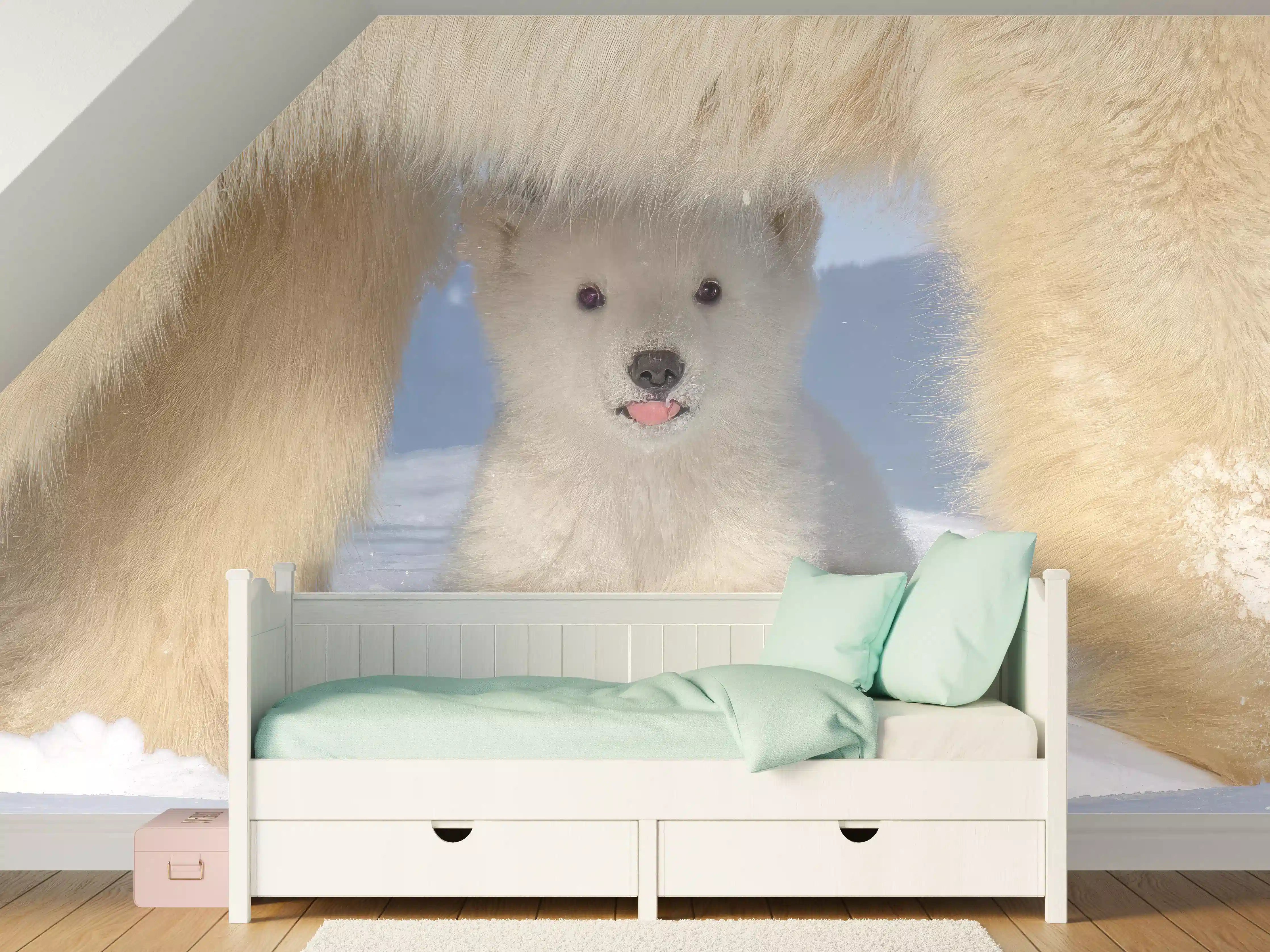 Kinderzimmer Wandgestaltung - Niedliches Jungtier - Eisbär