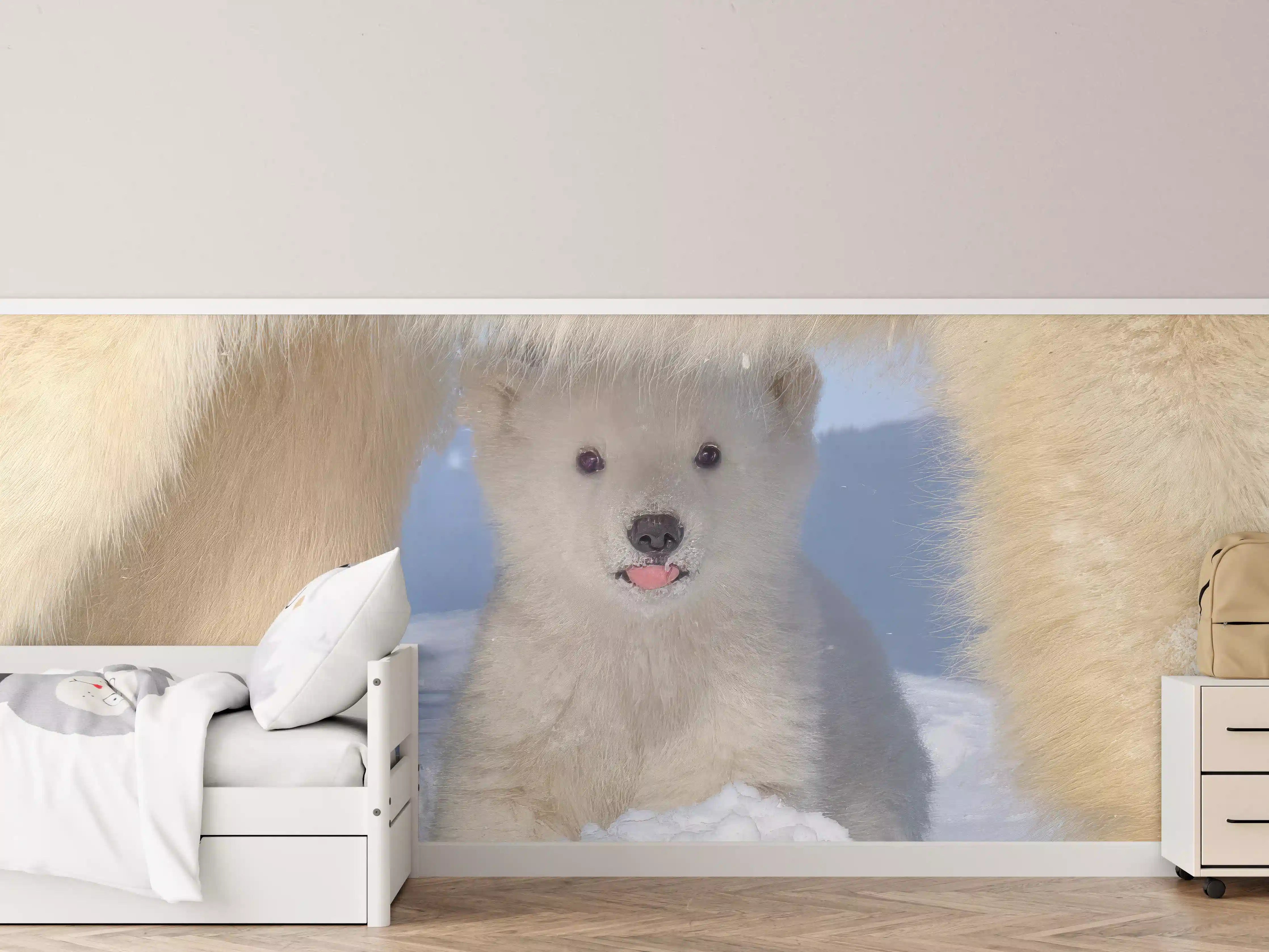 Kinderzimmer Wandgestaltung - Niedliches Jungtier - Eisbär