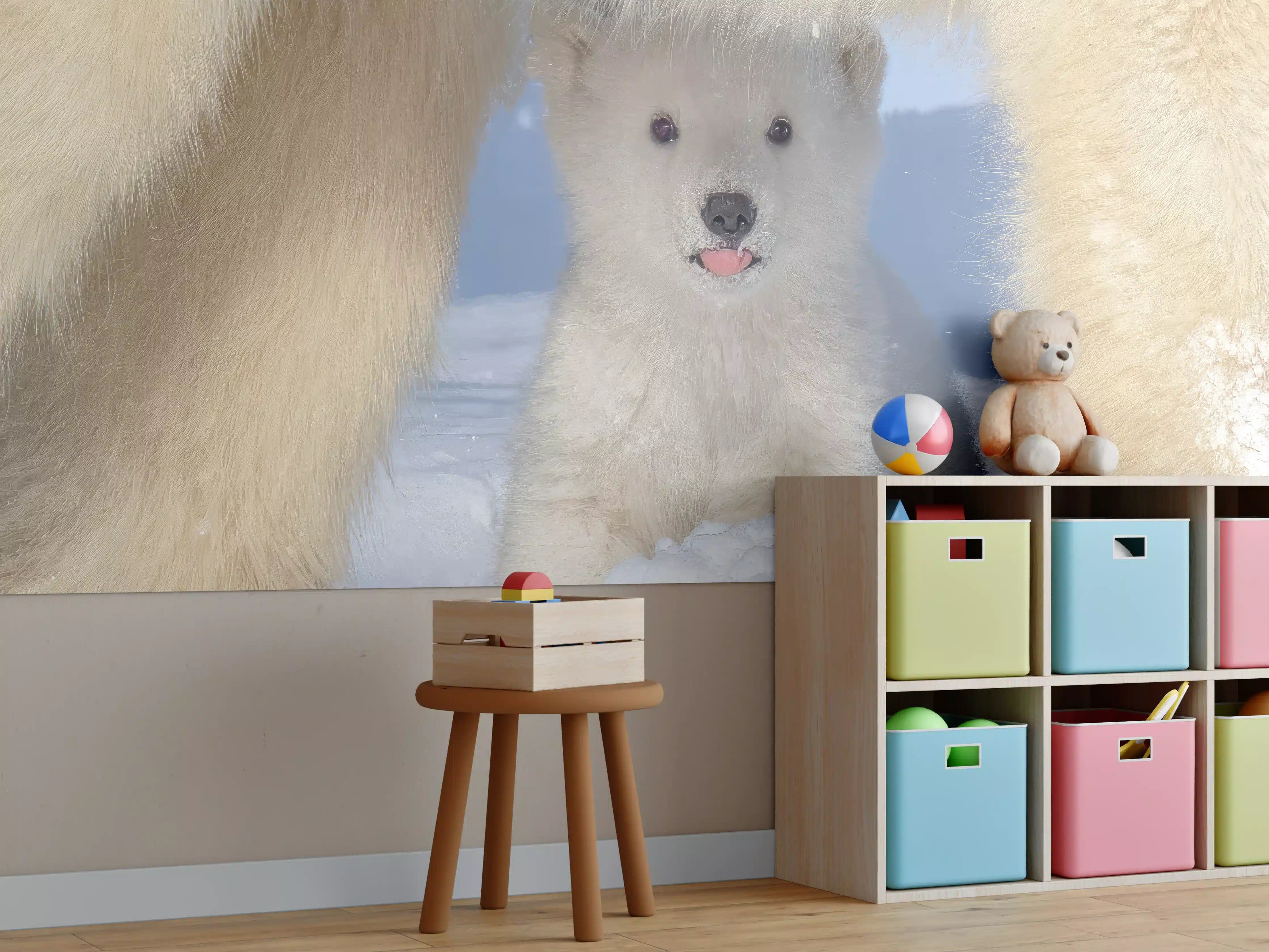 Kinderzimmer Wandgestaltung - Niedliches Jungtier - Eisbär