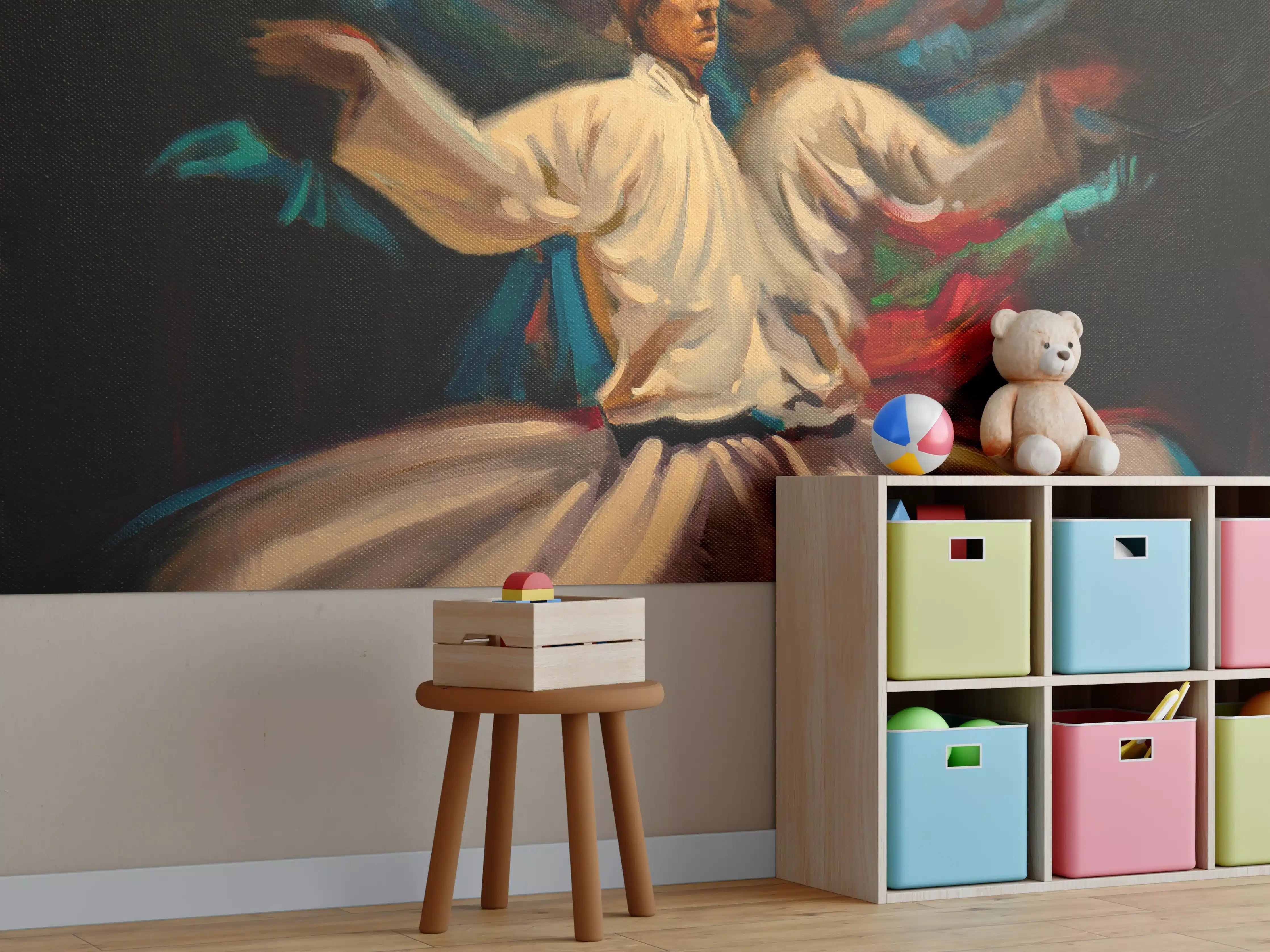 Kinderzimmer Wandgestaltung - Ölgemälde - tanzender Derwisch