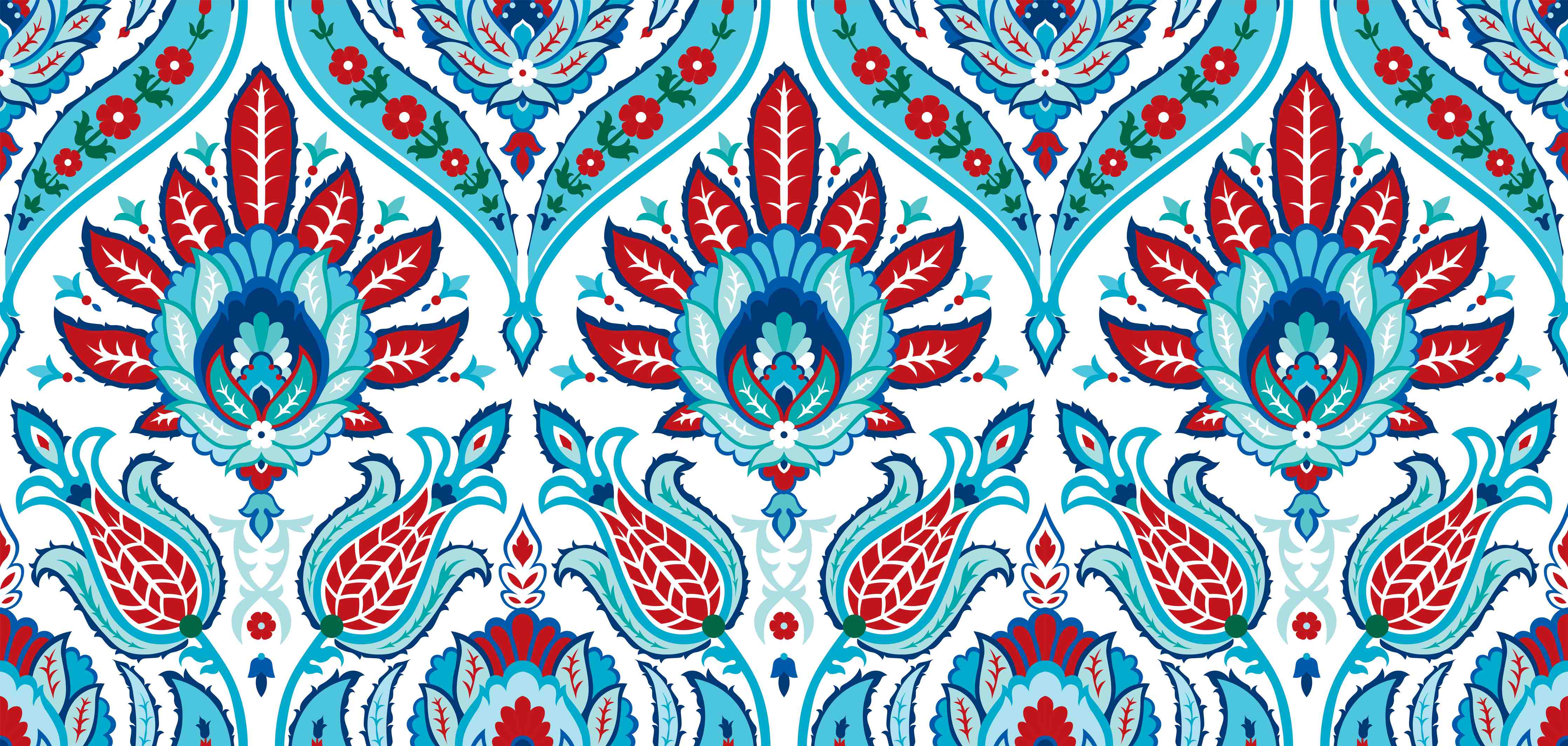 Kinderzimmer Wandgestaltung-Orient-Floraler Tapetendruck