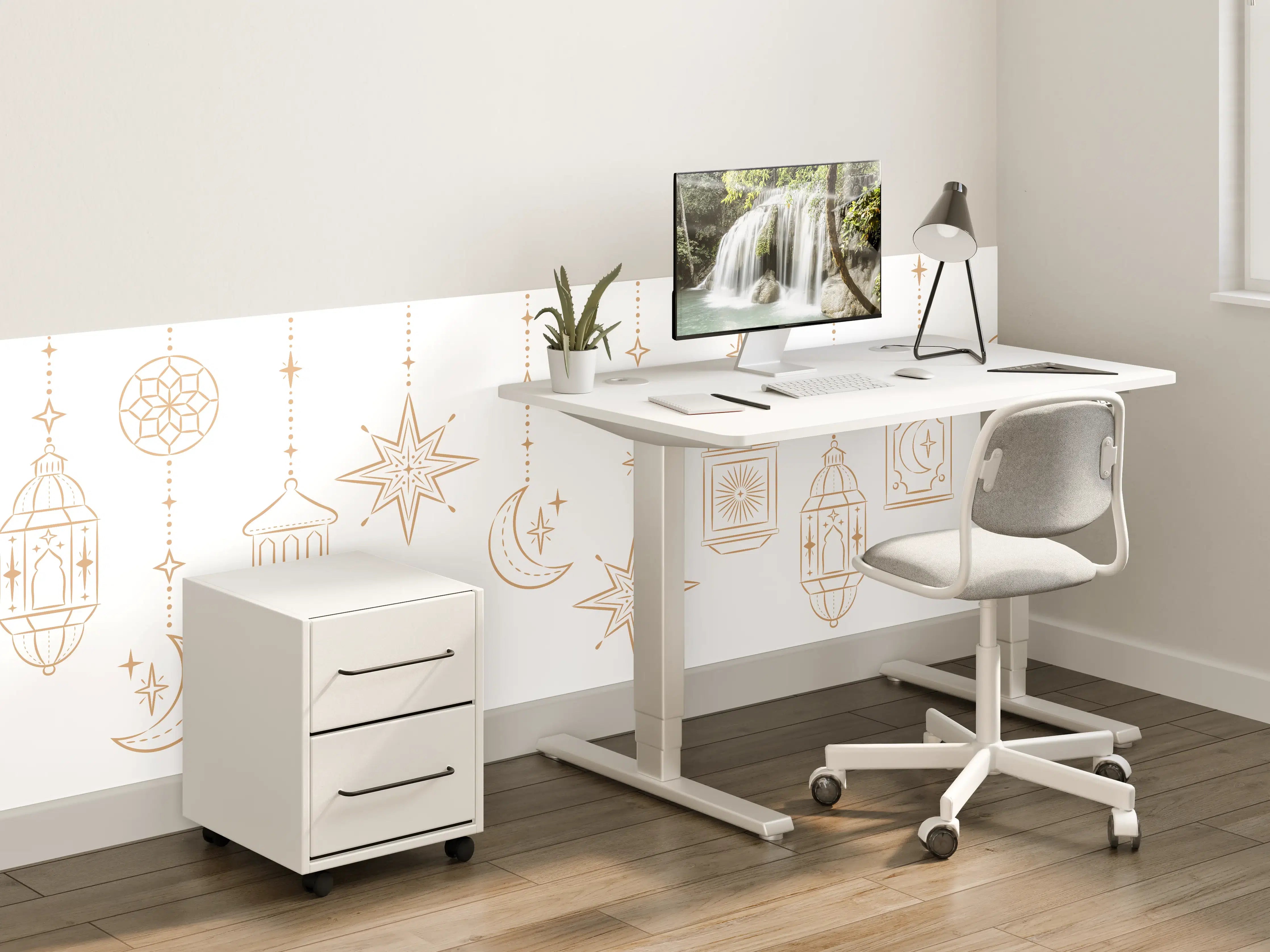 Kinderzimmer Wandgestaltung - Orientalische Gold Motiv Girlande