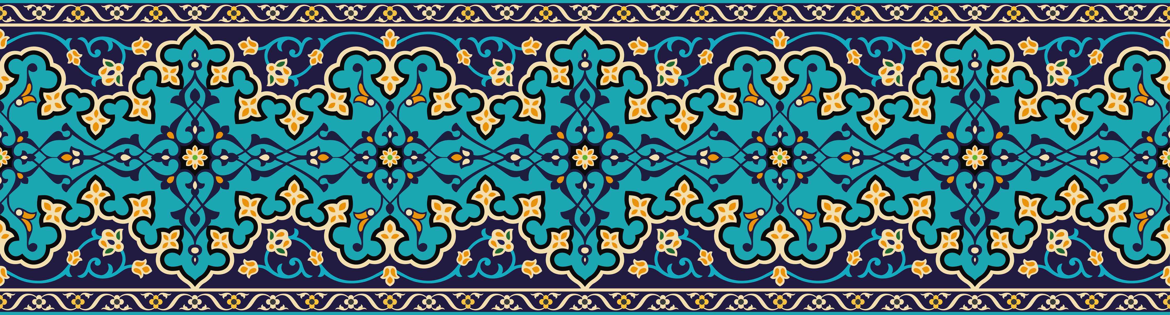 Kinderzimmer Wandgestaltung-Orientalisches Blau-Gold Muster