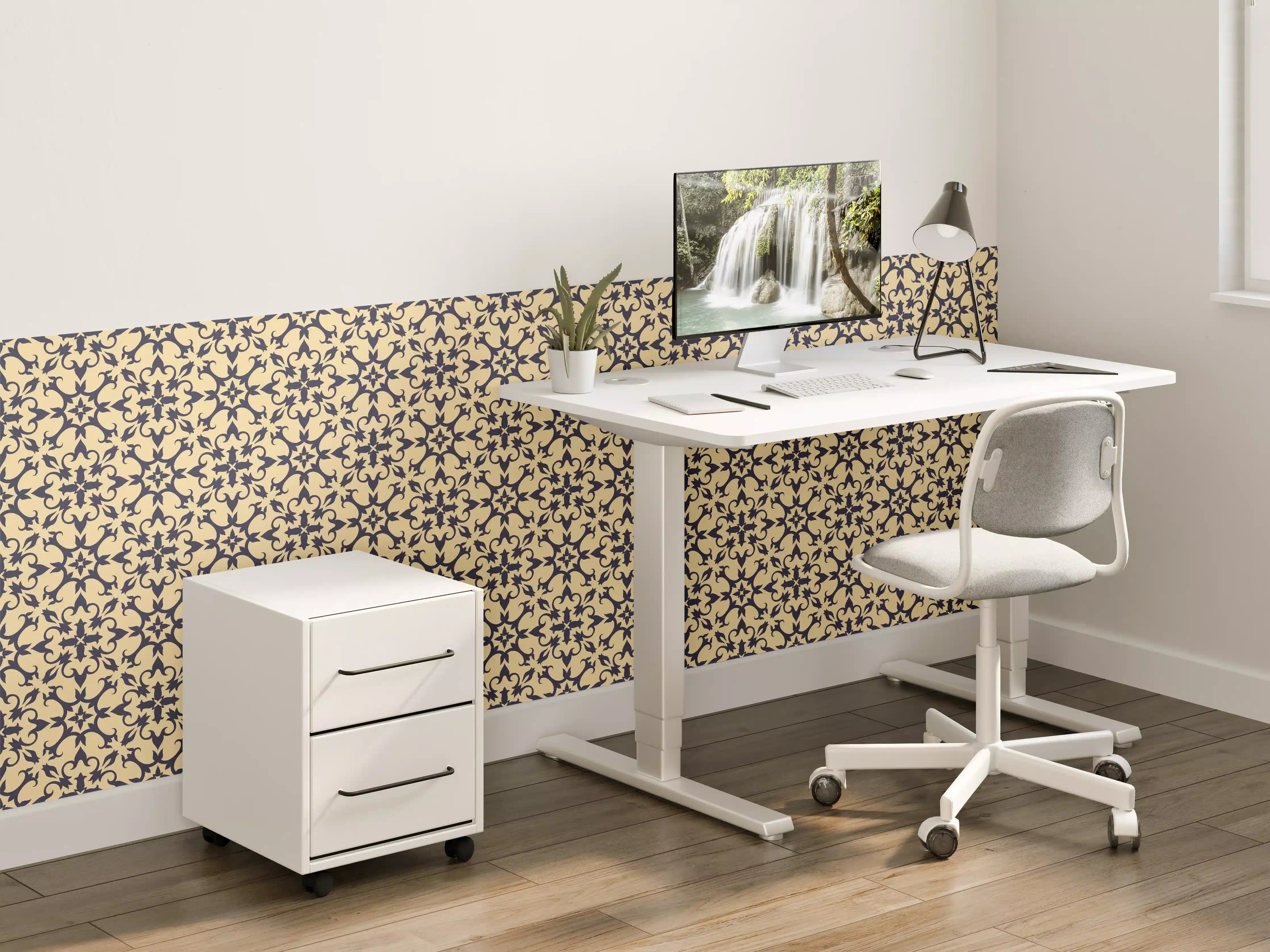 Kinderzimmer Wandgestaltung - Ornamentales Beige-Muster