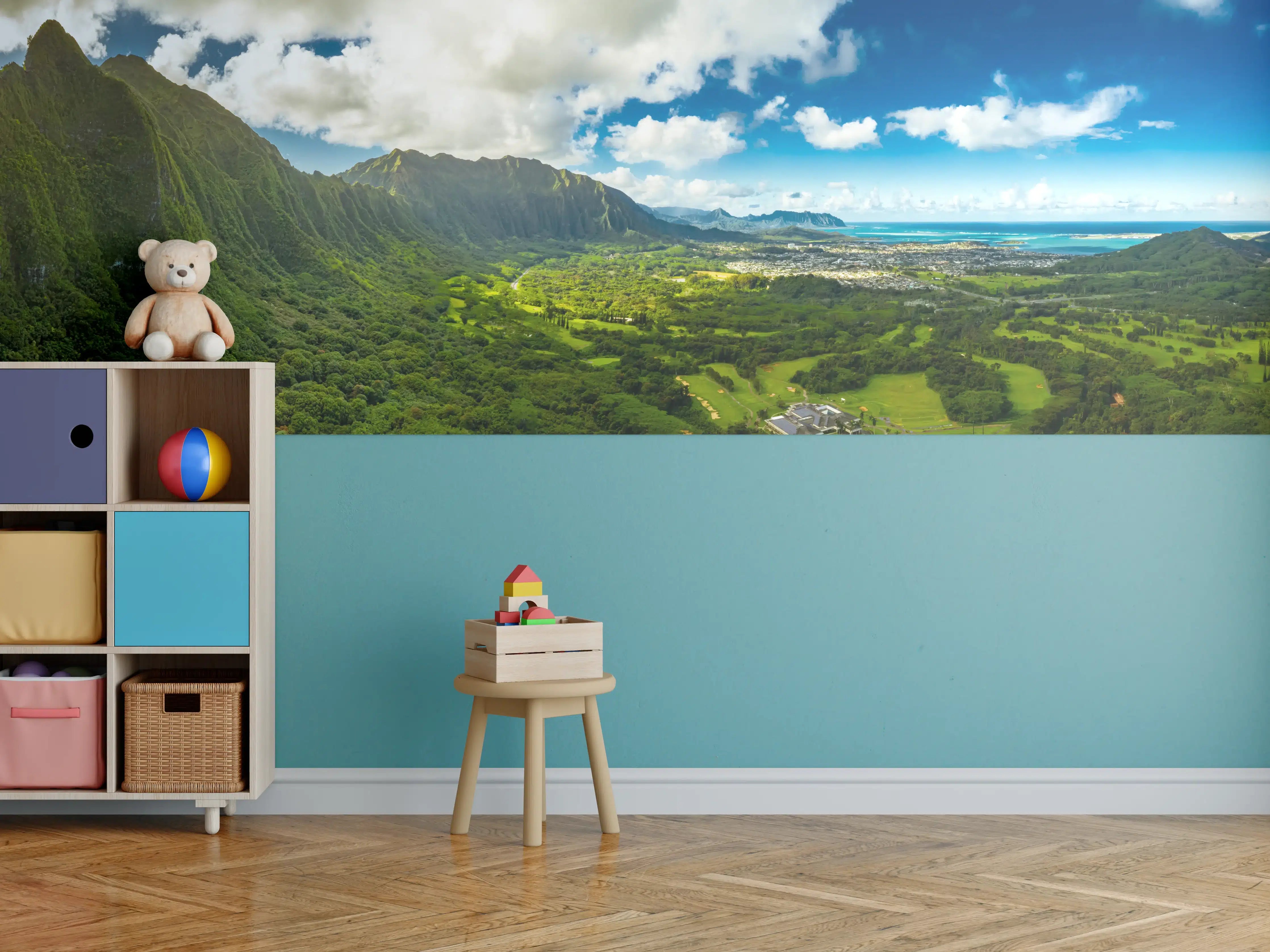 Kinderzimmer Wandgestaltung - Pali Lookout Klippen in Hawaii