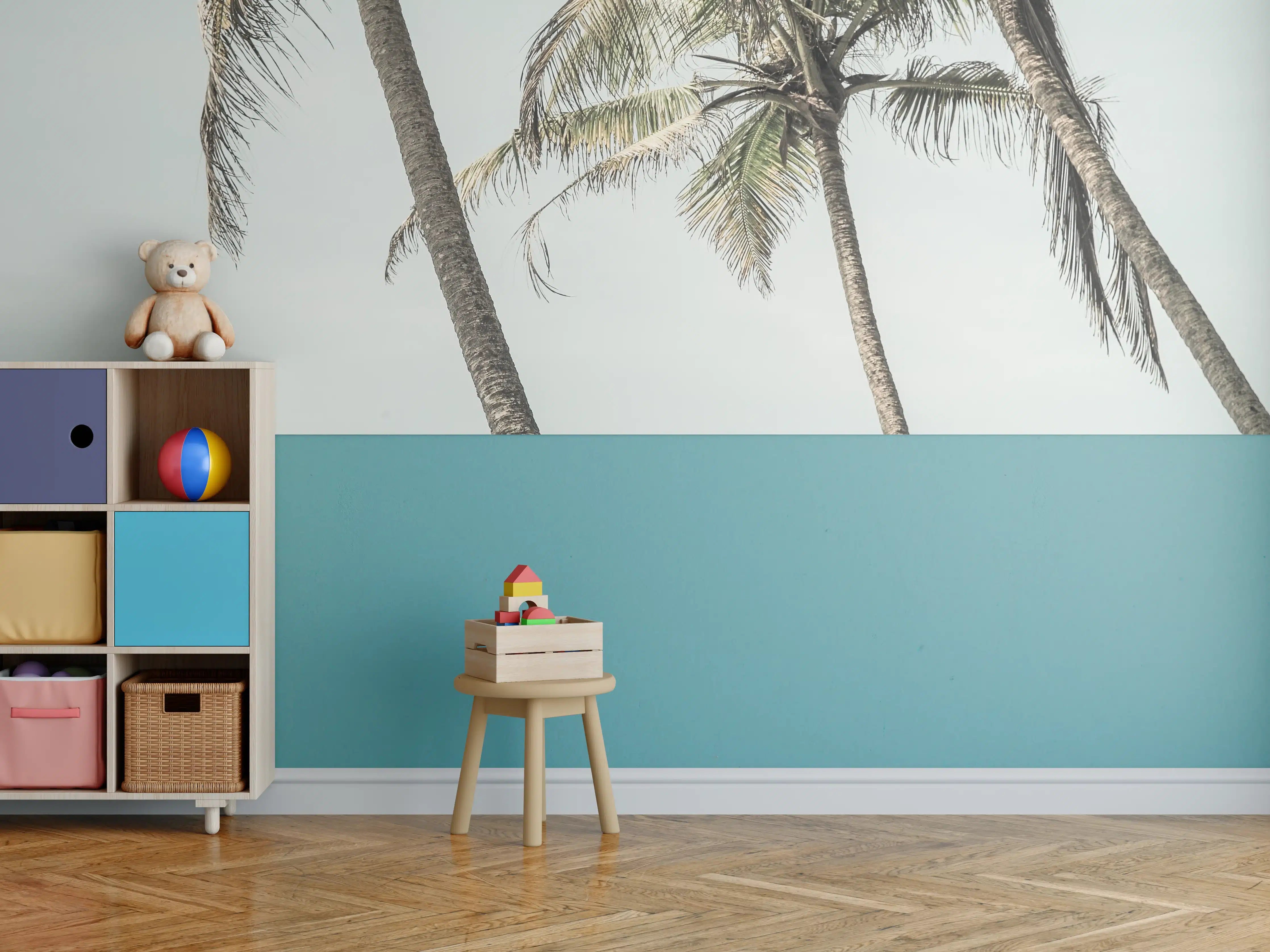 Kinderzimmer Wandgestaltung - Palmen am Meer