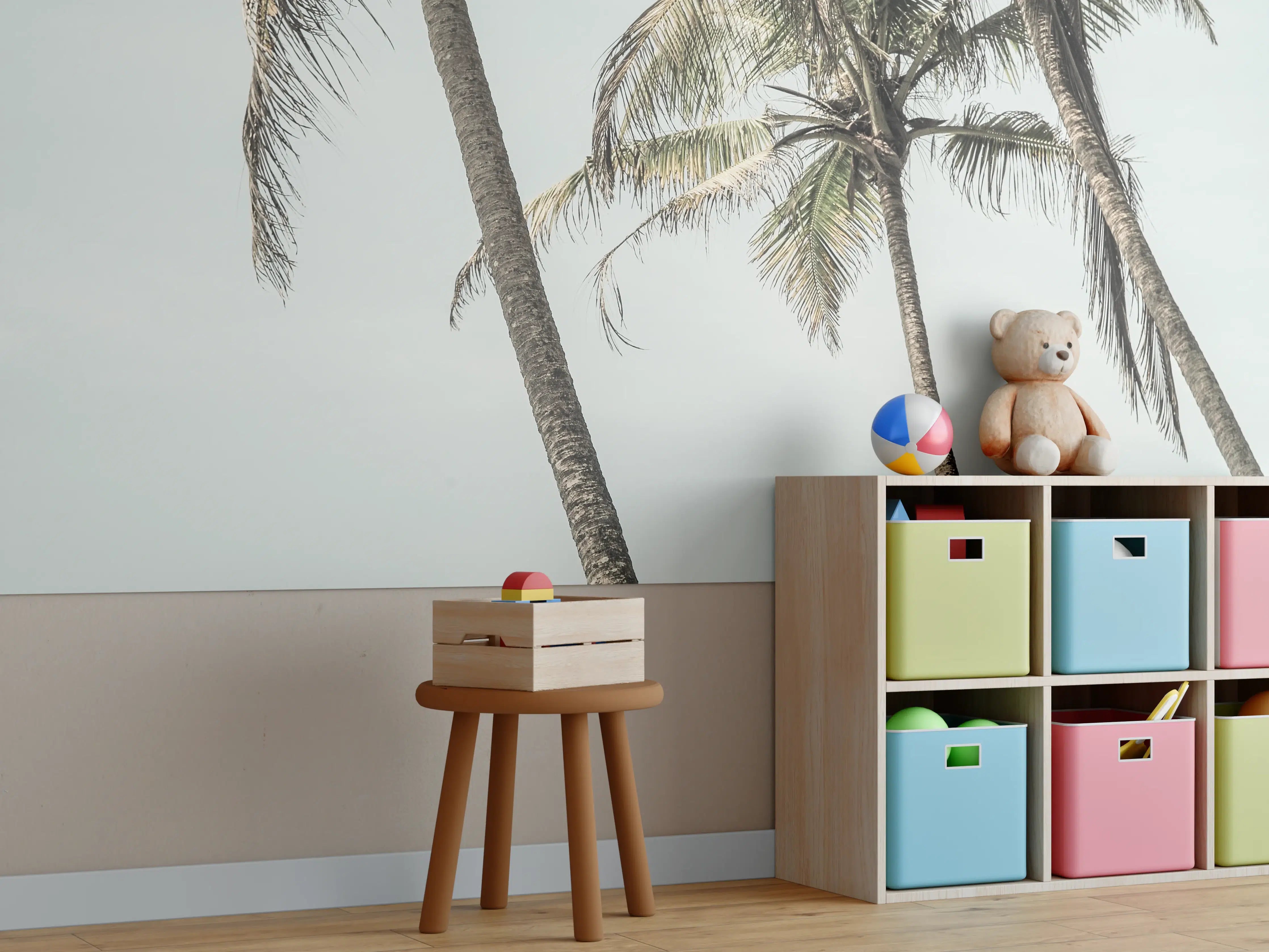 Kinderzimmer Wandgestaltung - Palmen am Meer