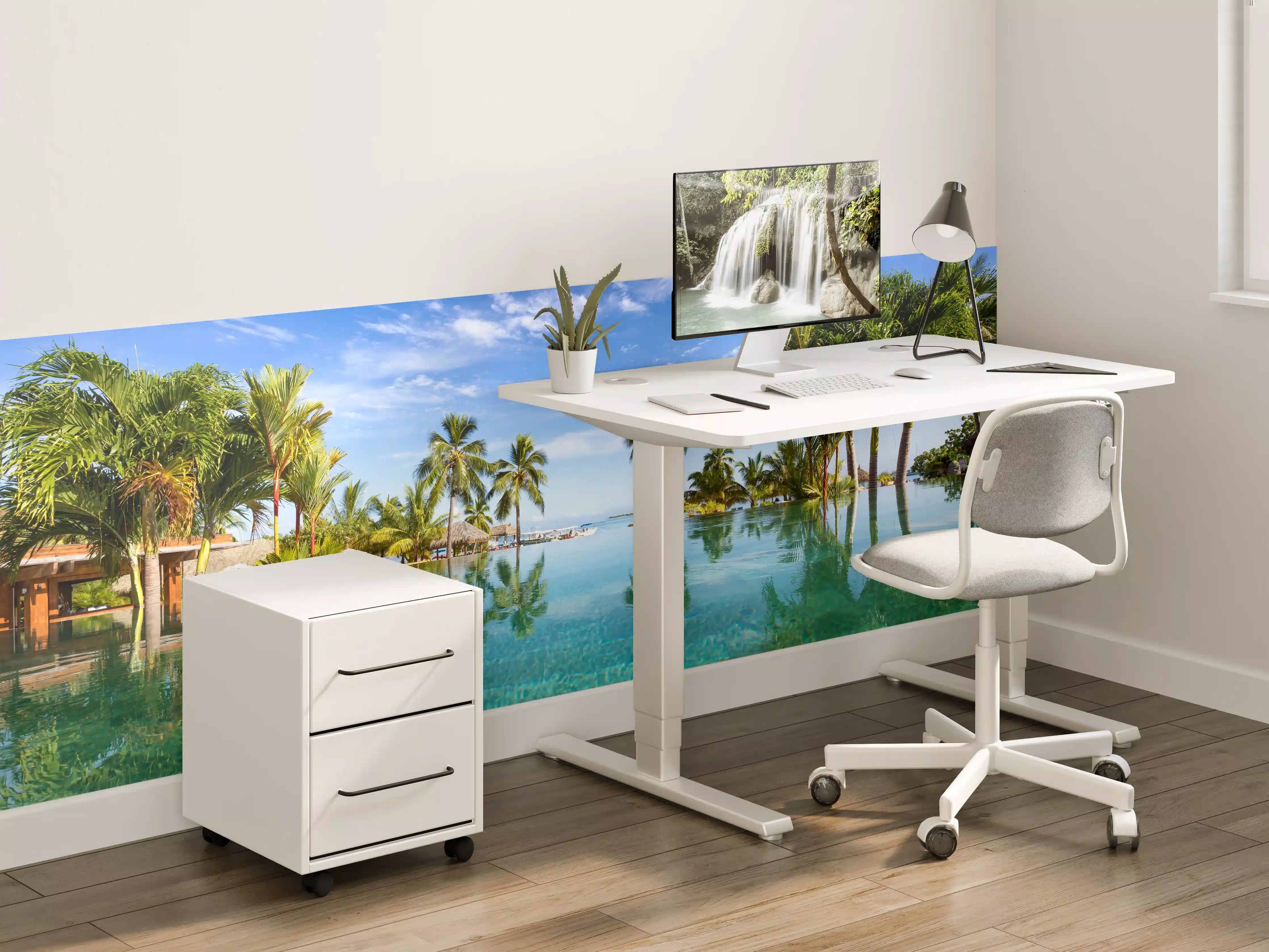 Kinderzimmer Wandgestaltung - Panorama-Pool in der Karibik